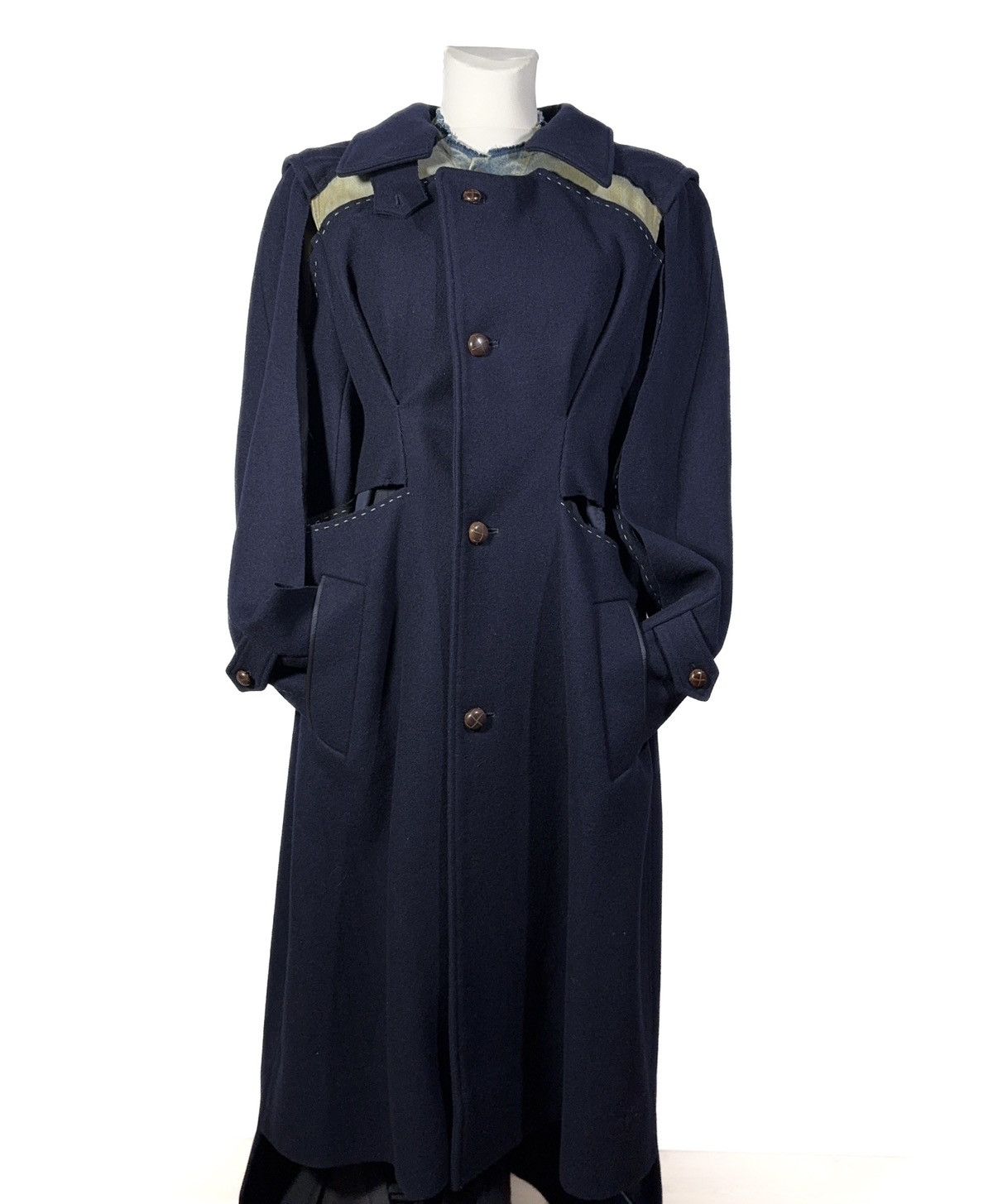 Maison Margiela Maison Margiela Deconstructed Hybrid Wool/Denim Coat Size S / US 4 / IT 40 - 1 Thumbnail