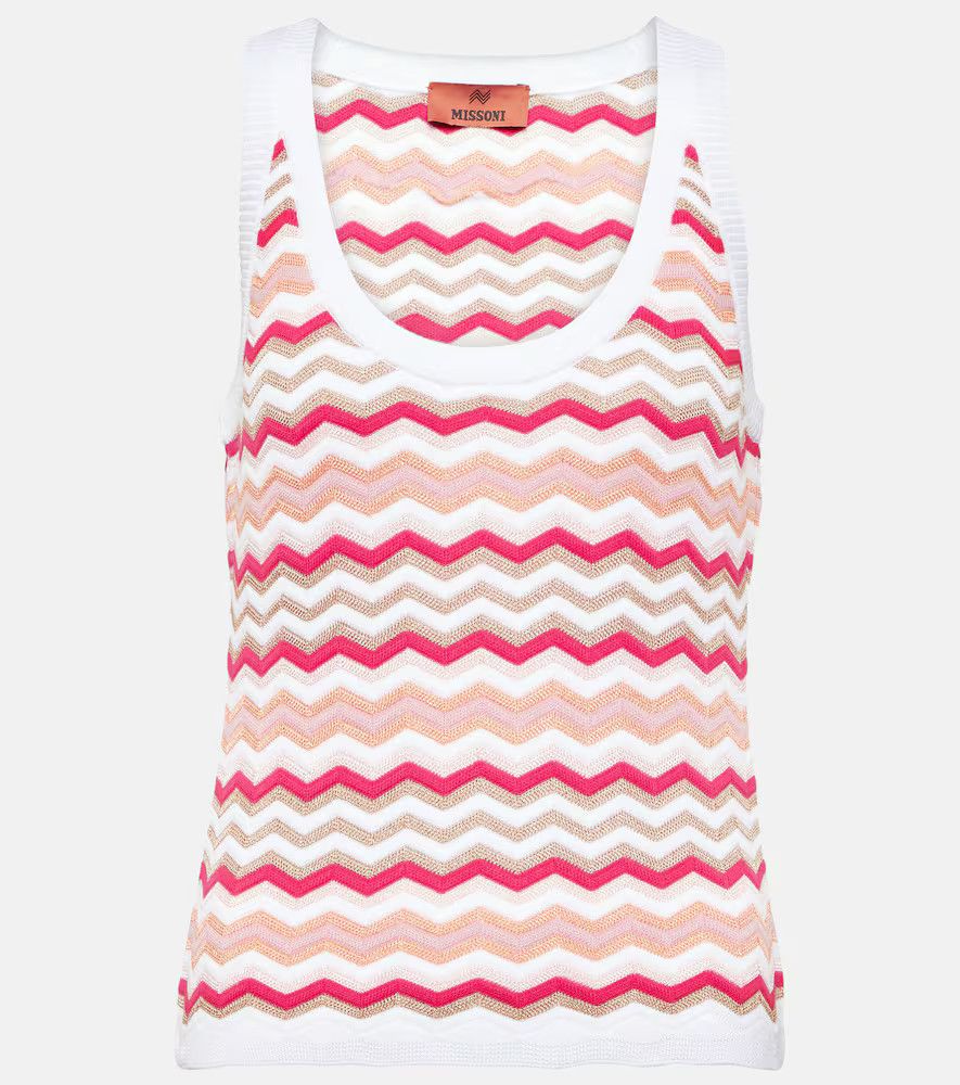 Missoni o1mle0425 Zigzag Woven Tank Top in Multicolor Size L / US 10 / IT 46 - 1 Thumbnail