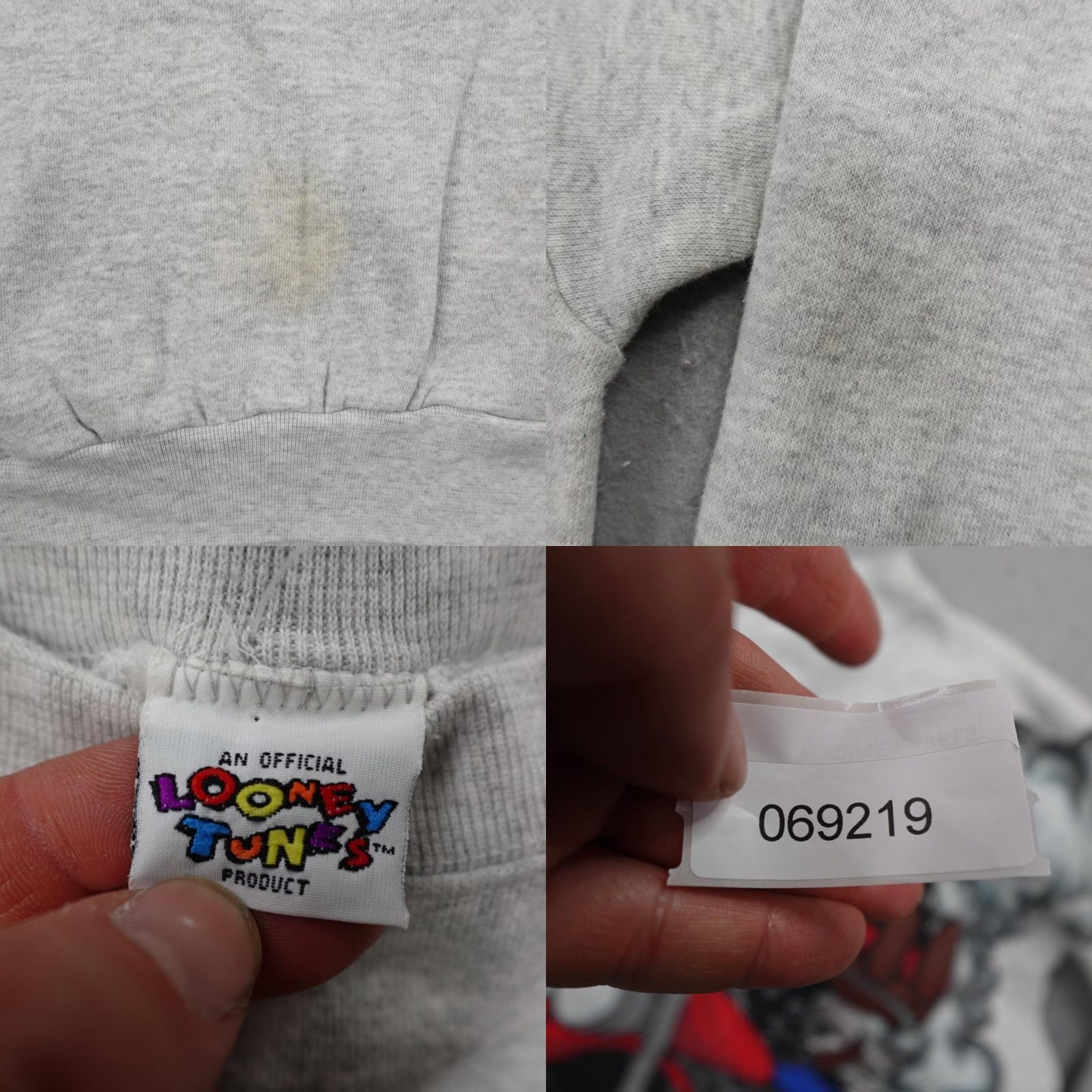 Vintage VINTAGE Looney Tunes Sweatshirt Mens M Gray Taz Biker Motorcycle 1995 90s Size US M / EU 48-50 / 2 - 8 Thumbnail