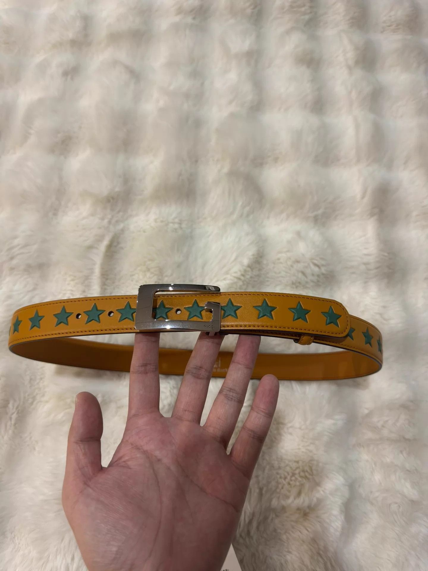 Gucci Gucci Star Silver Buckle Belt Size 85 New with Tags Size ONE SIZE - 2 Thumbnail