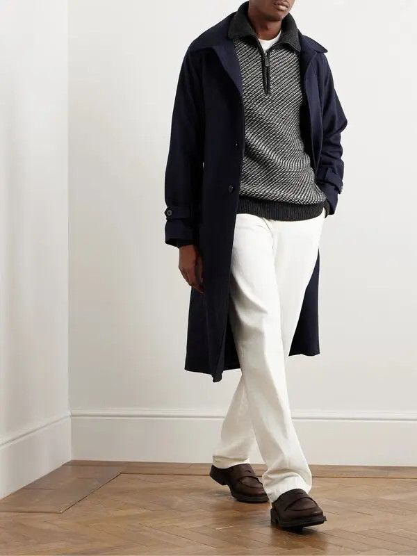 Loro Piana o1w1db10724 Cashmere & Cotton Half-Zip Sweater Size US M / EU 48-50 / 2 - 2 Thumbnail
