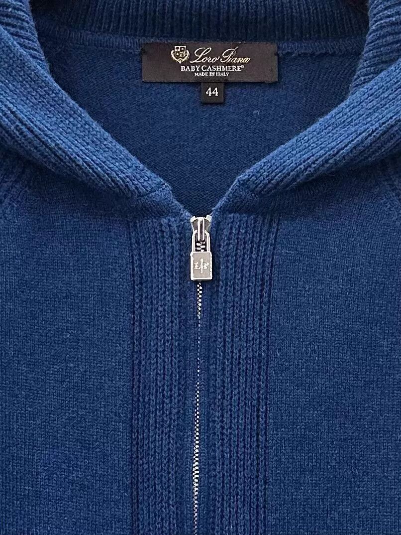 Loro Piana Loro Piana blue cashmere hooded zip jacket size 44 new Size US S / EU 44-46 / 1 - 4 Thumbnail