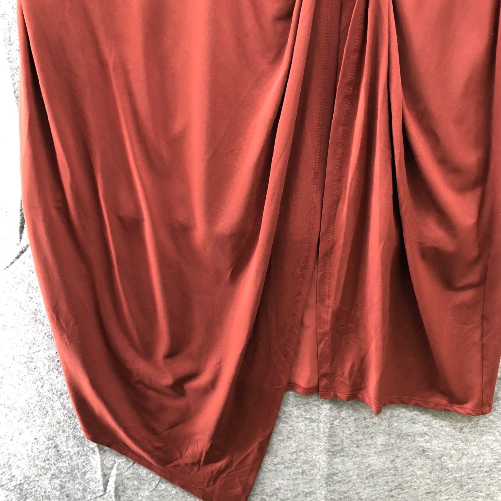 Nine West NINE WEST Skirt Midi Wrap Jersey Knit Pull On Brown 2XL Womens Pattern: Solid Stretchy Size XXL / US 16-18 / IT 52-54 - 4 Thumbnail