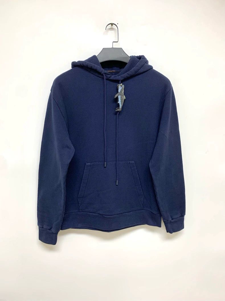 Louis Vuitton Navy Beaded Hoodie Size L - dmc