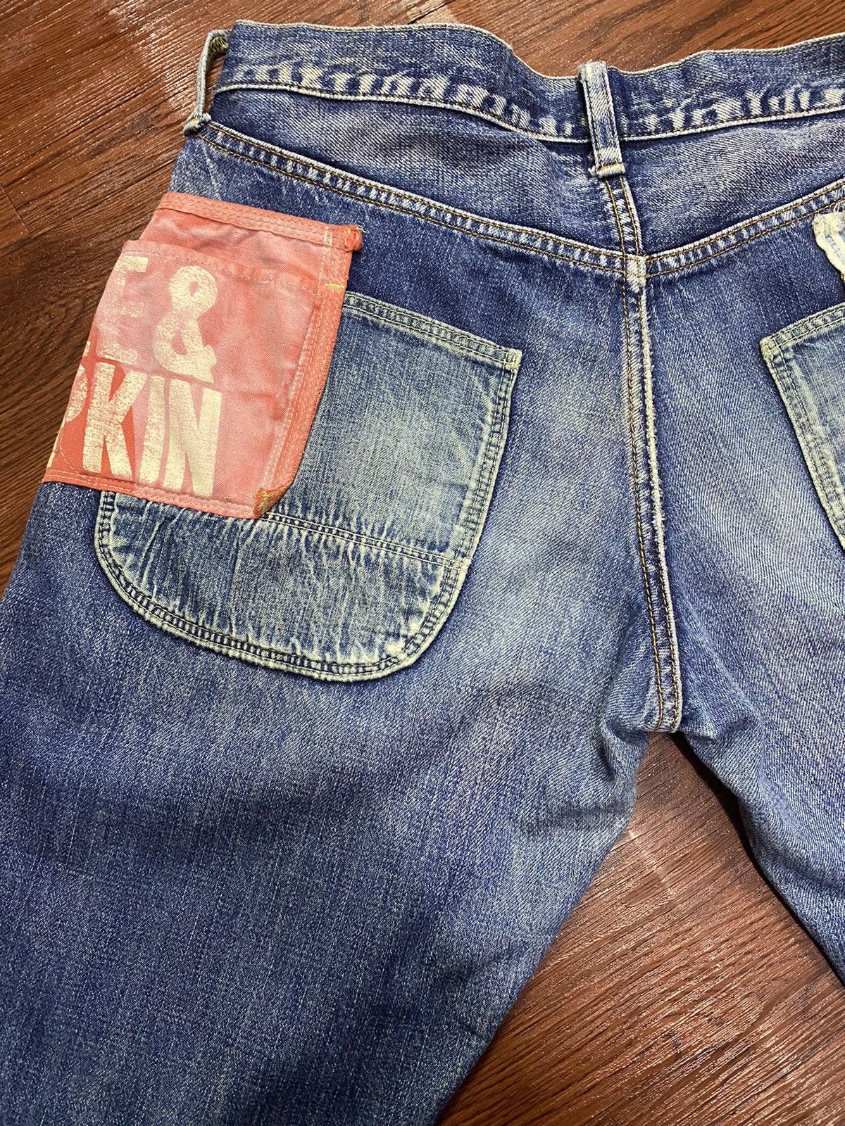 Vintage Vtg Japanese Denim Dungaree Selvedge Faded Wash Loose Jeans Size US 31 - 7 Thumbnail