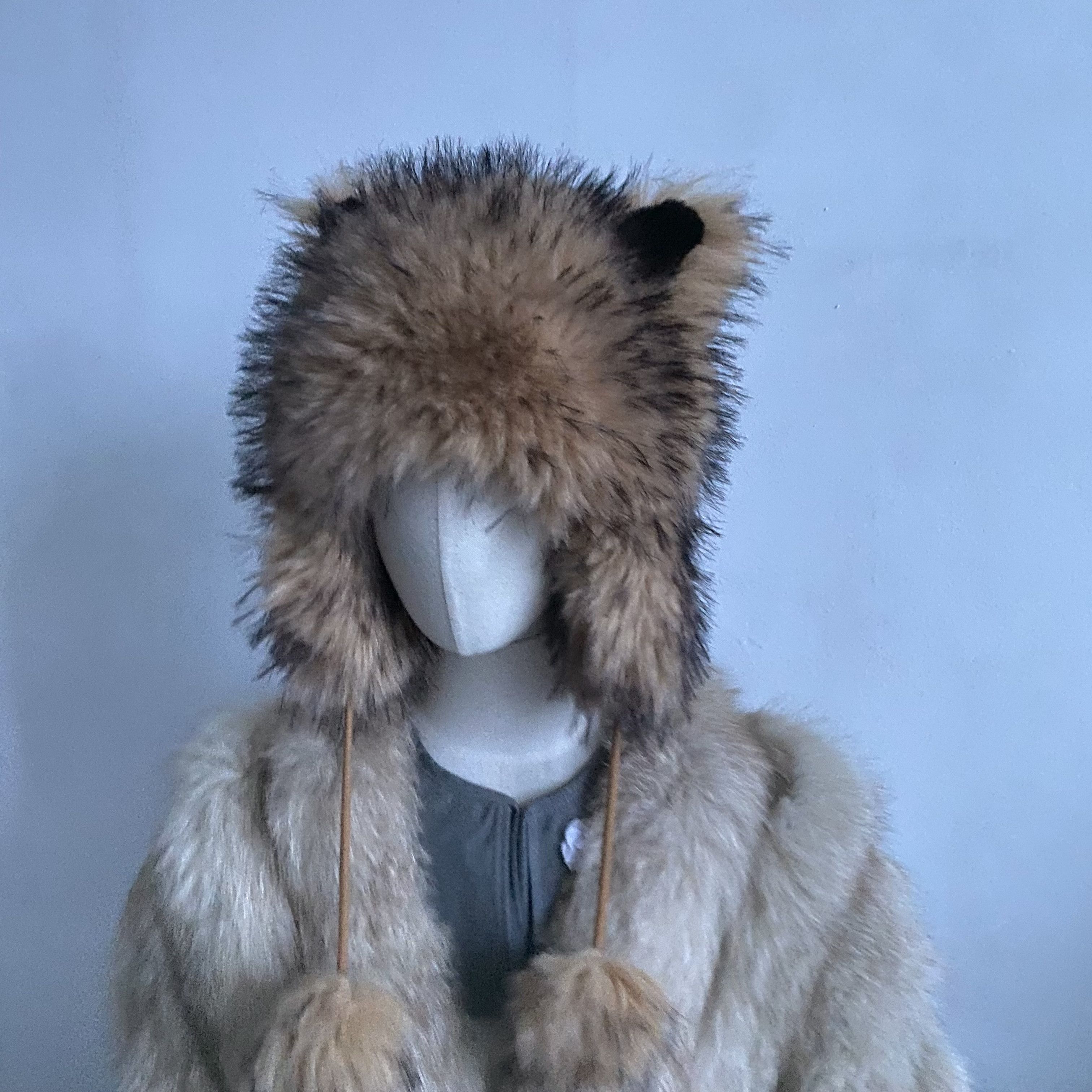 If Six Was Nine Cat Y2K Fluffy Faux Fur Hat Ushanka Japanese Size ONE SIZE - 2 Thumbnail