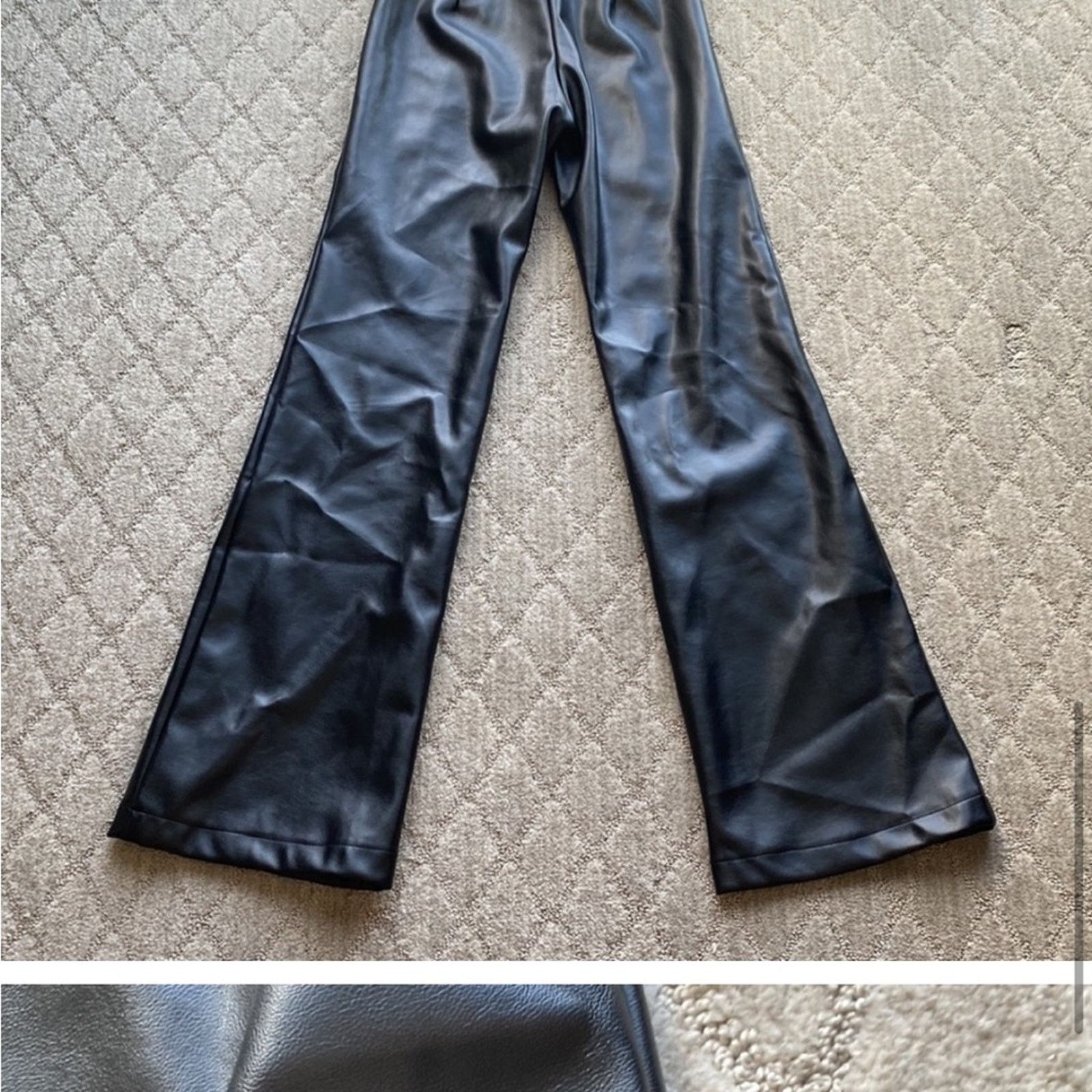 Other boa. High waisted wide leg faux leather vegan black pant Size 26" / US 2 / IT 38 - 6 Thumbnail