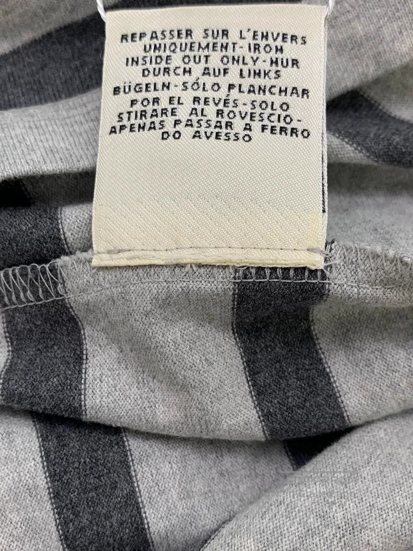 Hermes Gray Striped Long Sleeve T-shirt.