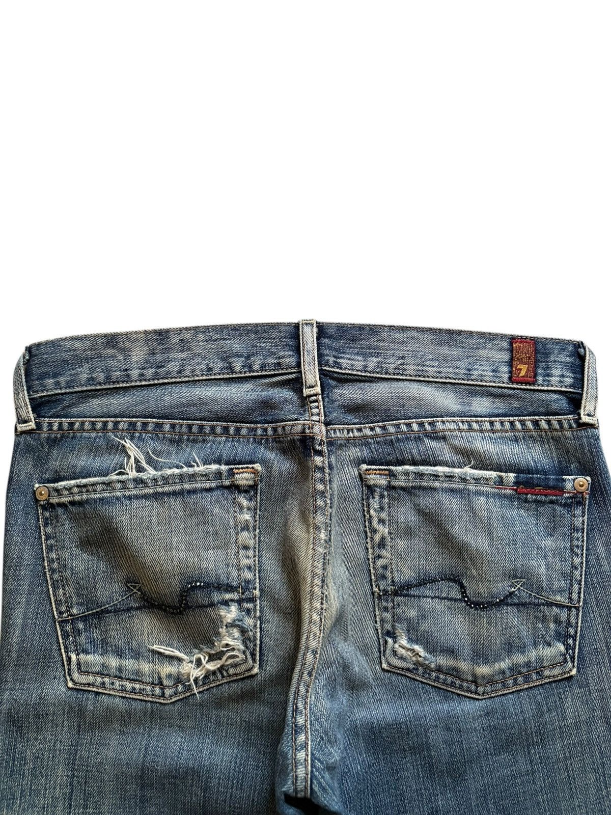 7 For All Mankind Vintage 7 For All Mankind Mud Wash Distressed Flare Jeans Size 32" / US 10 / IT 46 - 8 Thumbnail