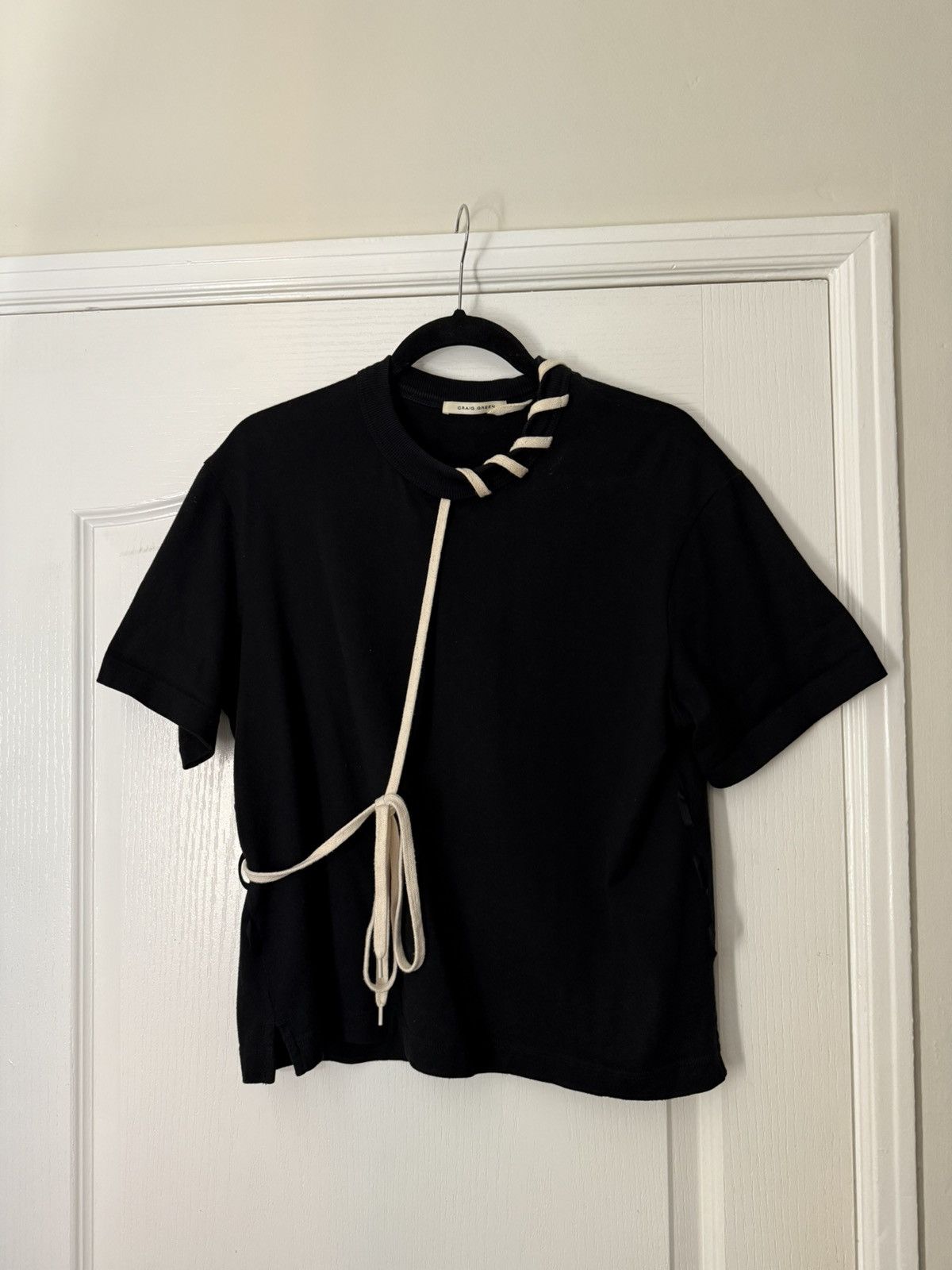 Craig Green CRAIG GREEN Black Laced T-Shirt Size US XS / EU 42 / 0 - 1 Thumbnail