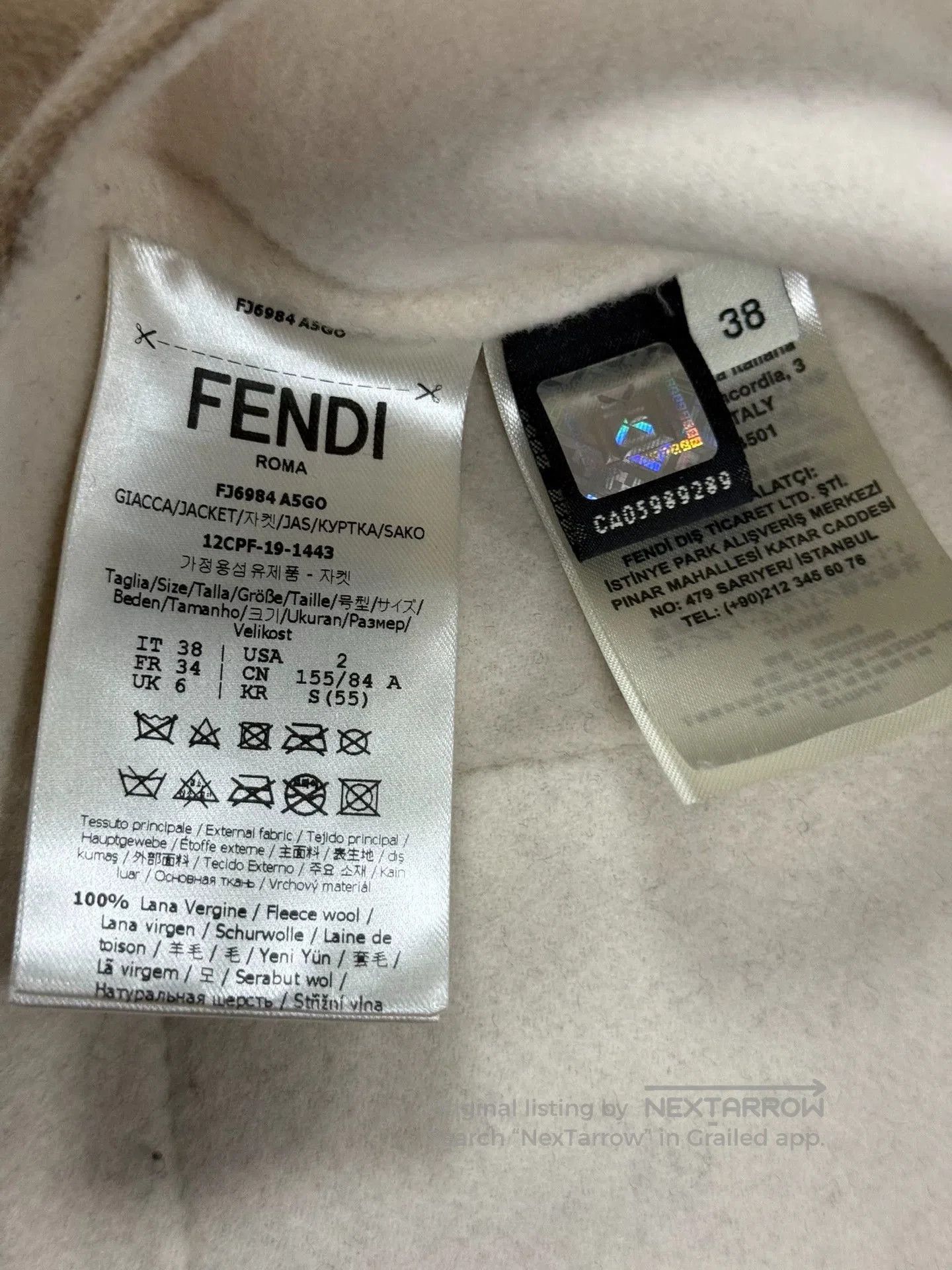 Fendi Fendi Beige Wool Coat with Pockets. Size US M / EU 48-50 / 2 - 4 Thumbnail