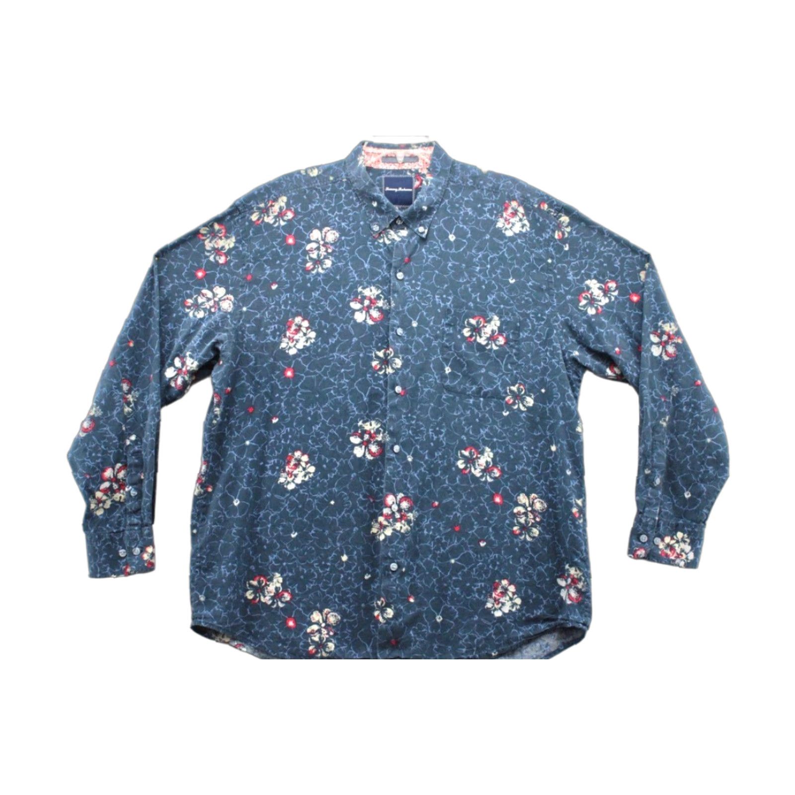 Tommy Bahama Tommy Bahama Shirt XL Long Sleeve Blue Hawaiian Silk Blend Peppy Vacation Button-Up Casual Beach Hawaii Mens XL Blue Size US XL / EU 56 / 4 - 1 Thumbnail