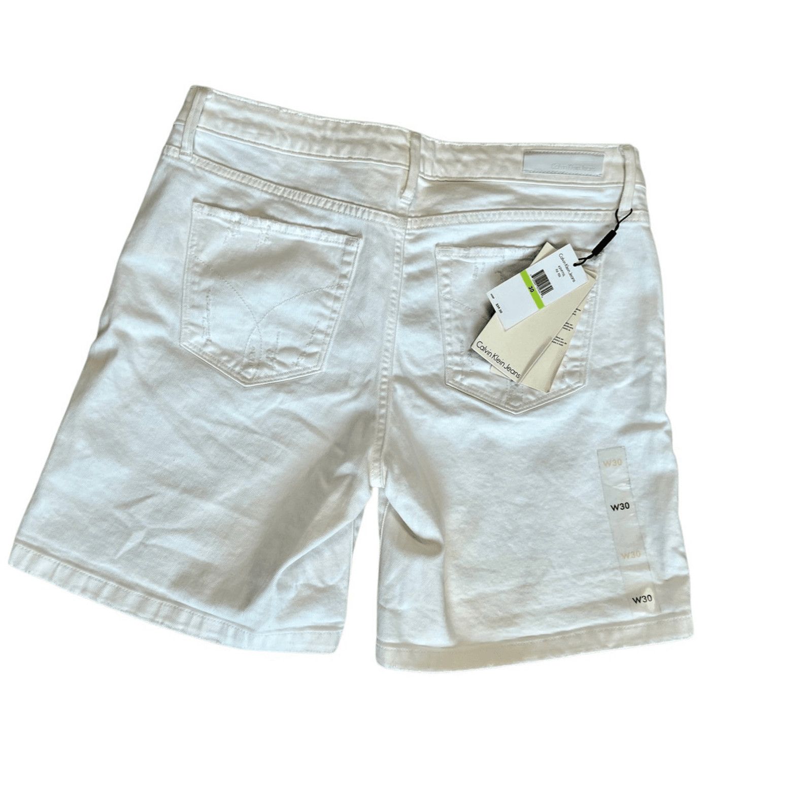 Calvin Klein Calvin Klein Distressed Mid Rise White Denim Shorts 30 NWT Size 32" / US 10 / IT 46 - 4 Thumbnail