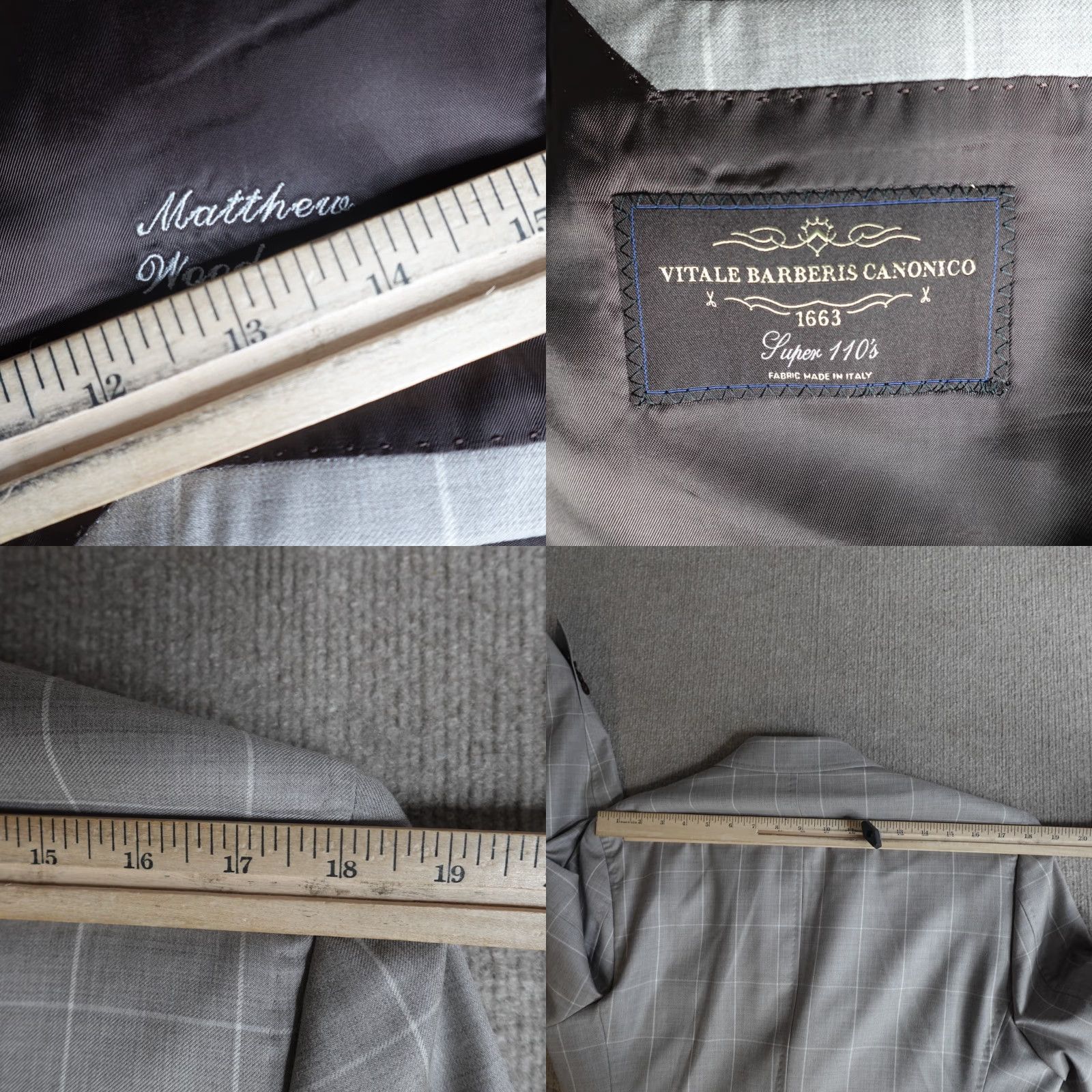Doublet VITALIS BARBARIS Sport Coat Large Gray Beige Windowpane Double Breasted Custom Size US L / EU 52-54 / 3 - 8 Thumbnail