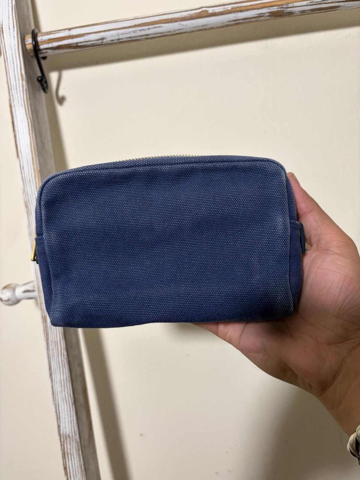Prada Prada Canapa Dark Blue Canvas Rope Logo Clutch Pouch Bag Size ONE SIZE - 4 Thumbnail