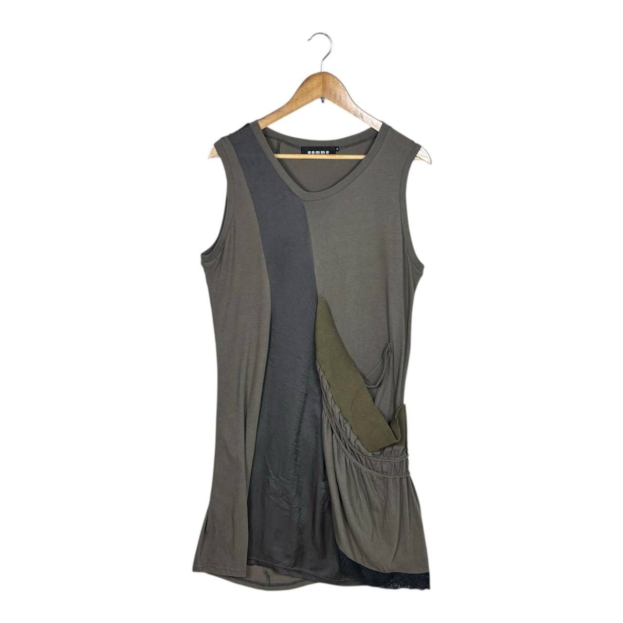gomme Gomme Japan Asymmetrical Layered Dress Khaki Olive Green Size M / US 6-8 / IT 42-44 - 1 Thumbnail