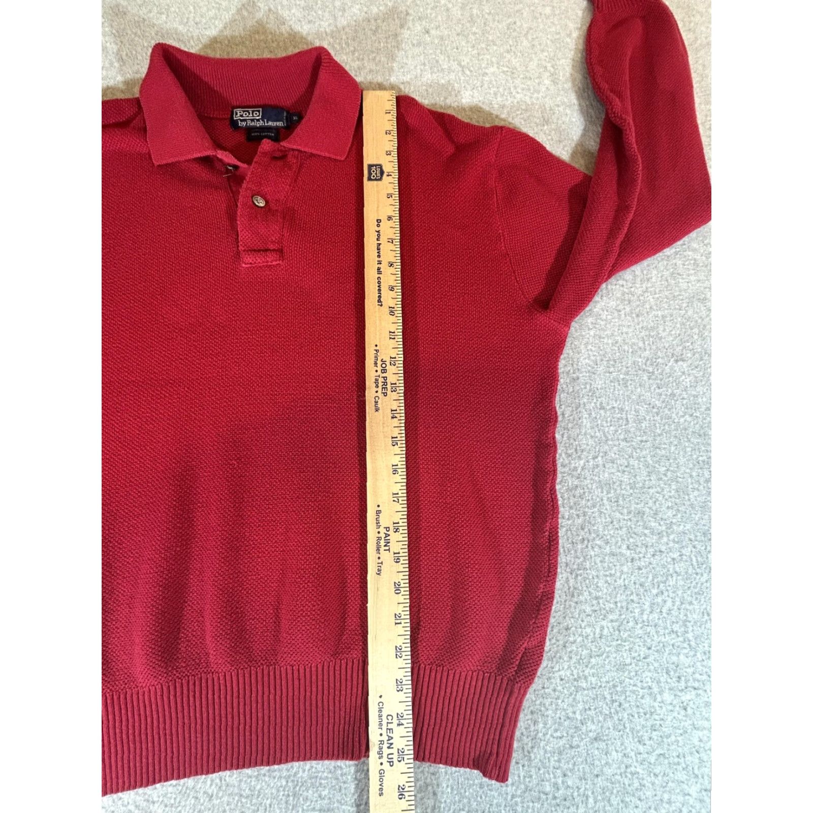 Polo Ralph Lauren Polo Ralph Lauren Sweater Mens XL Red Knit Collared Pullover Cotton Preppy Size US XL / EU 56 / 4 - 5 Thumbnail
