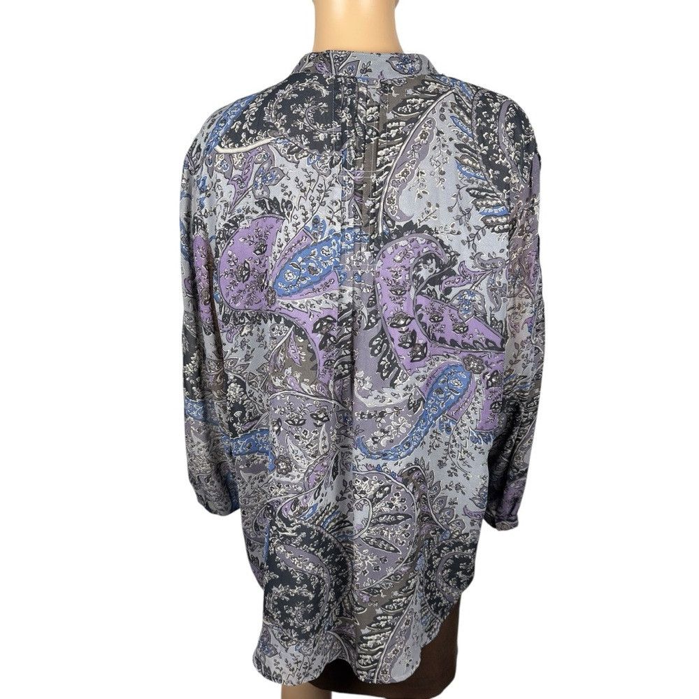 Coldwater Creek Coldwater Creek Chiffon Floral Front Pleated Blouse Size XL Size XL / US 12-14 / IT 48-50 - 4 Thumbnail