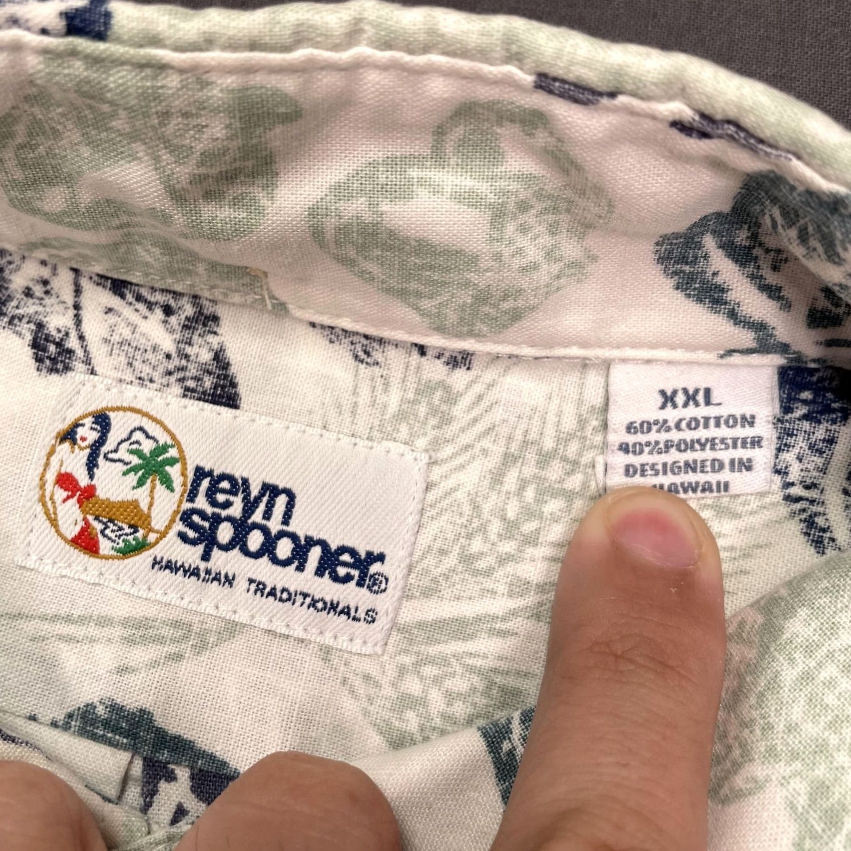 Reyn Spooner Reyn Spooner Shirt Mens 2XL White Leaf Hawaiian Aloha Short Sleeve Button Up Size US XXL / EU 58 / 5 - 2 Thumbnail