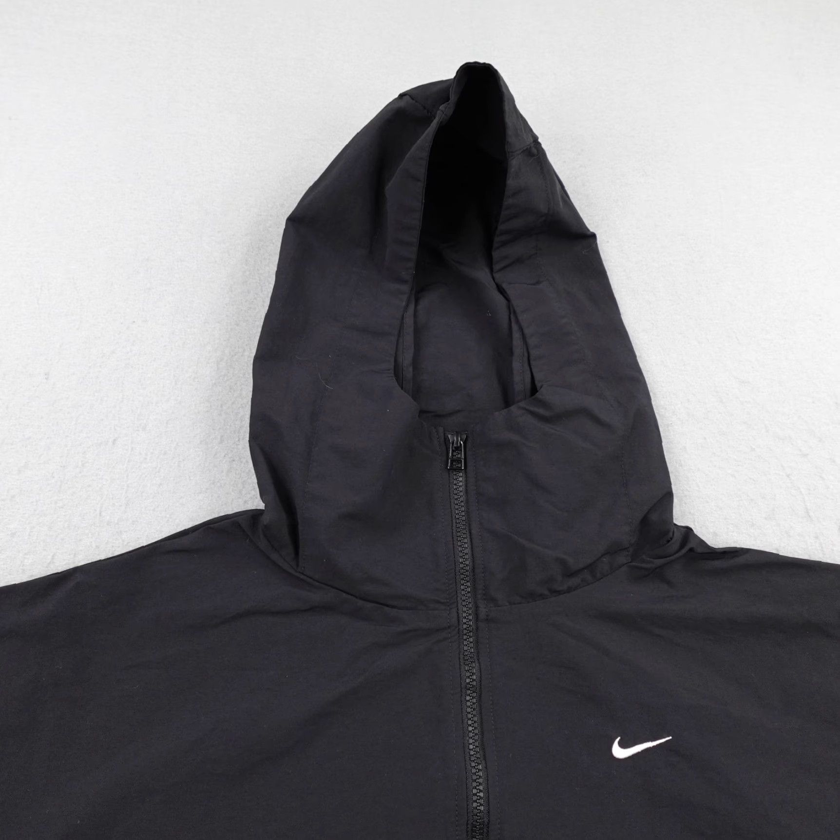 Nike Nike Jacket Women Medium Black Hooded Windbreaker Oversized Zip Up Track Coat Size M / US 6-8 / IT 42-44 - 2 Thumbnail