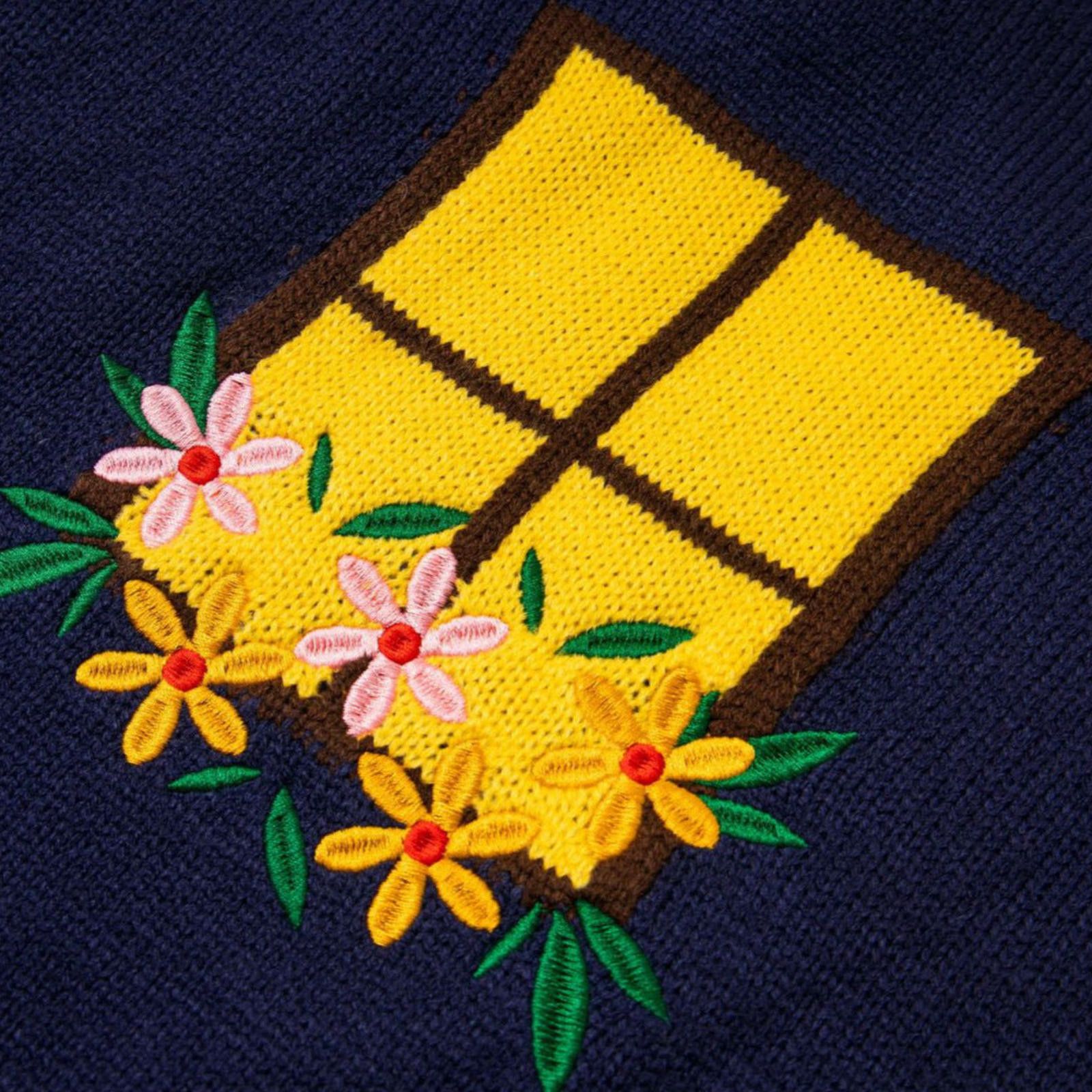 Vintage Brown Knit Sweater with Floral Window Design Size US M / EU 48-50 / 2 - 5 Thumbnail