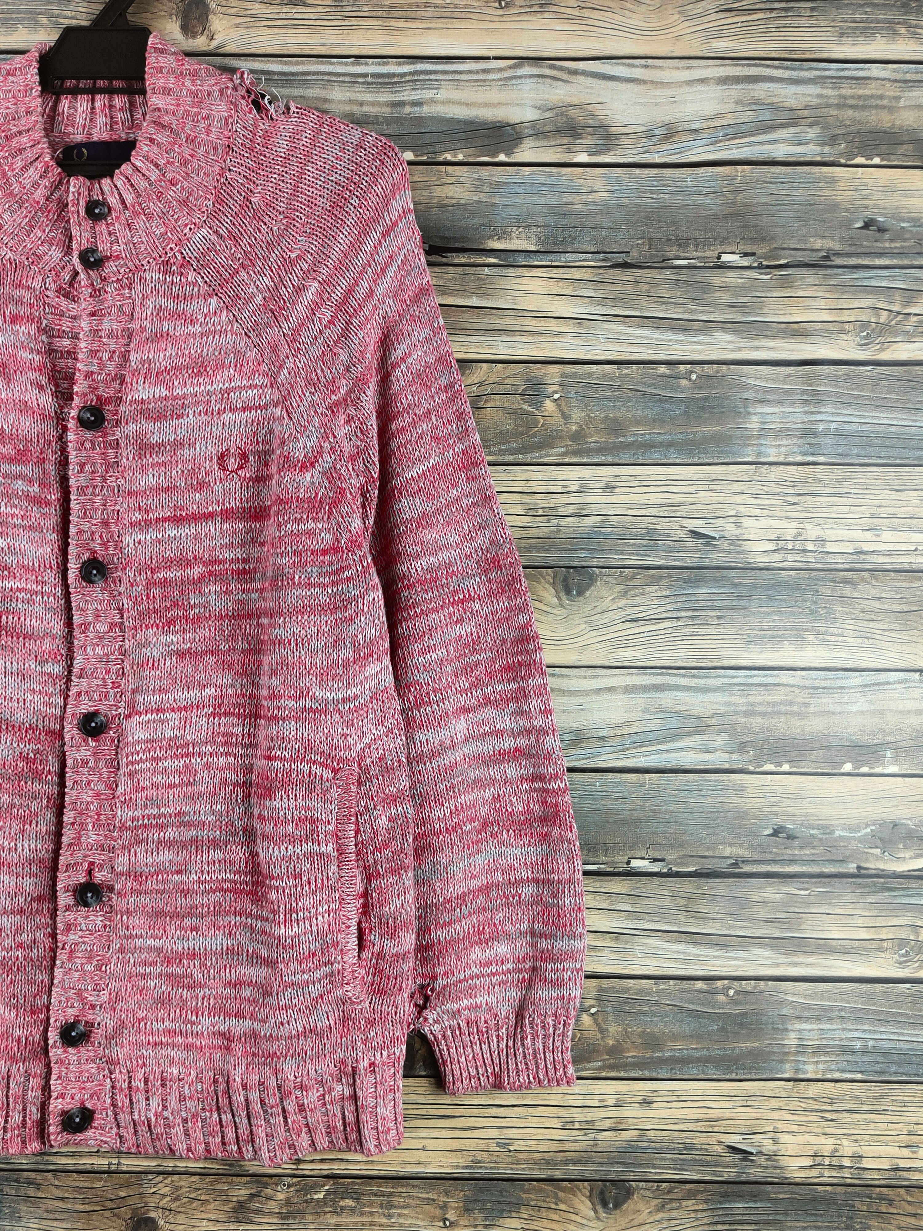 Fred Perry DL Fred Perry Red Knitwear Cardigans #46-472 Size US L / EU 52-54 / 3 - 6 Thumbnail