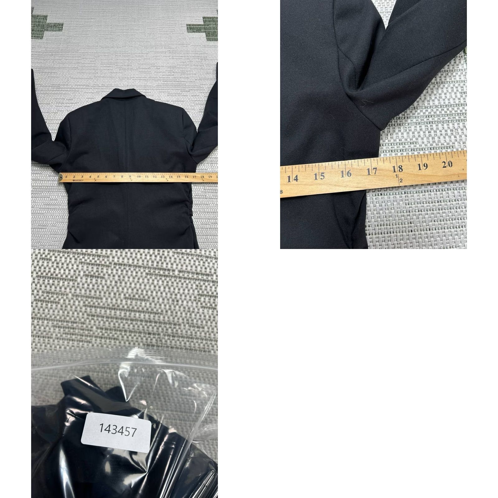 Zara Zara Blazer Jacket Womens Medium Black Wool Blend Button - Classic Casual Business Women’s Regular Fit Velvet? Size M / US 6-8 / IT 42-44 - 8 Thumbnail