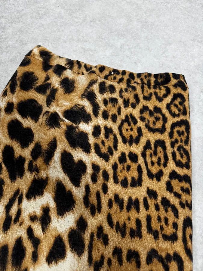 Roberto Cavalli AW2003 Roberto Cavalli Leopard Wool Skirt Size 28" / US 6 / IT 42 - 5 Thumbnail