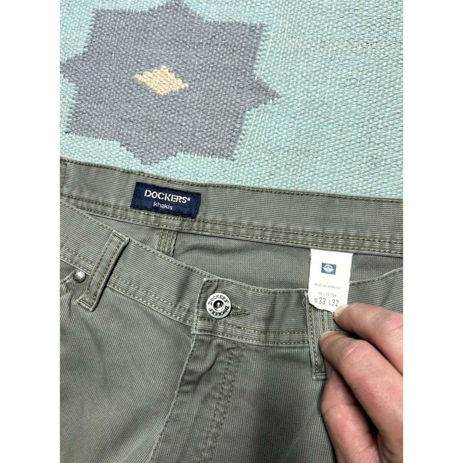 Dockers VINTAGE Dockers Carpenter Pants Wide-Leg Corduroy Workwear 33x32 Mens Green Size US 33 - 7 Thumbnail