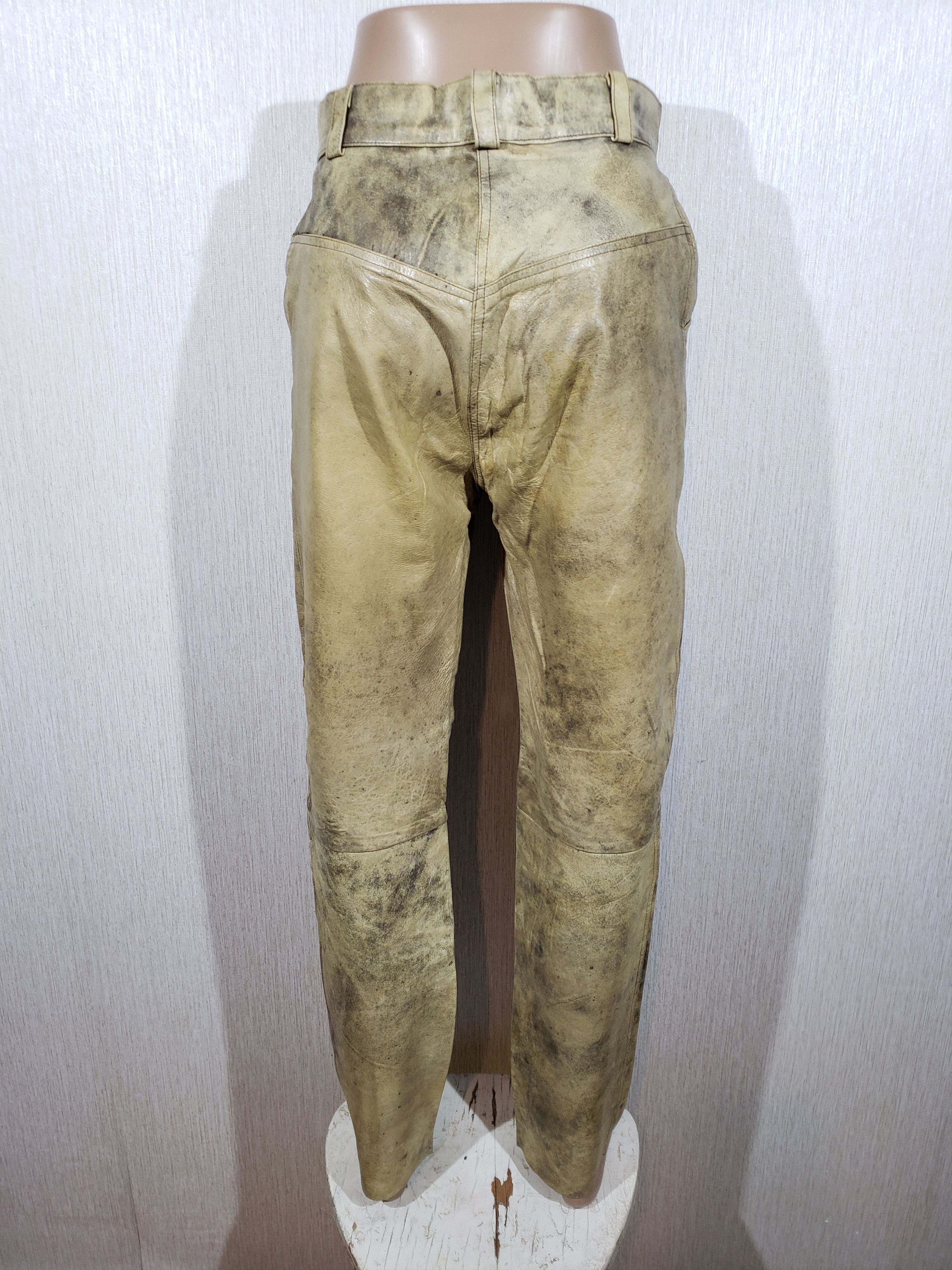 Genuine Leather Brown women's pants with pockets. Size 28" / US 6 / IT 42 - 5 Thumbnail
