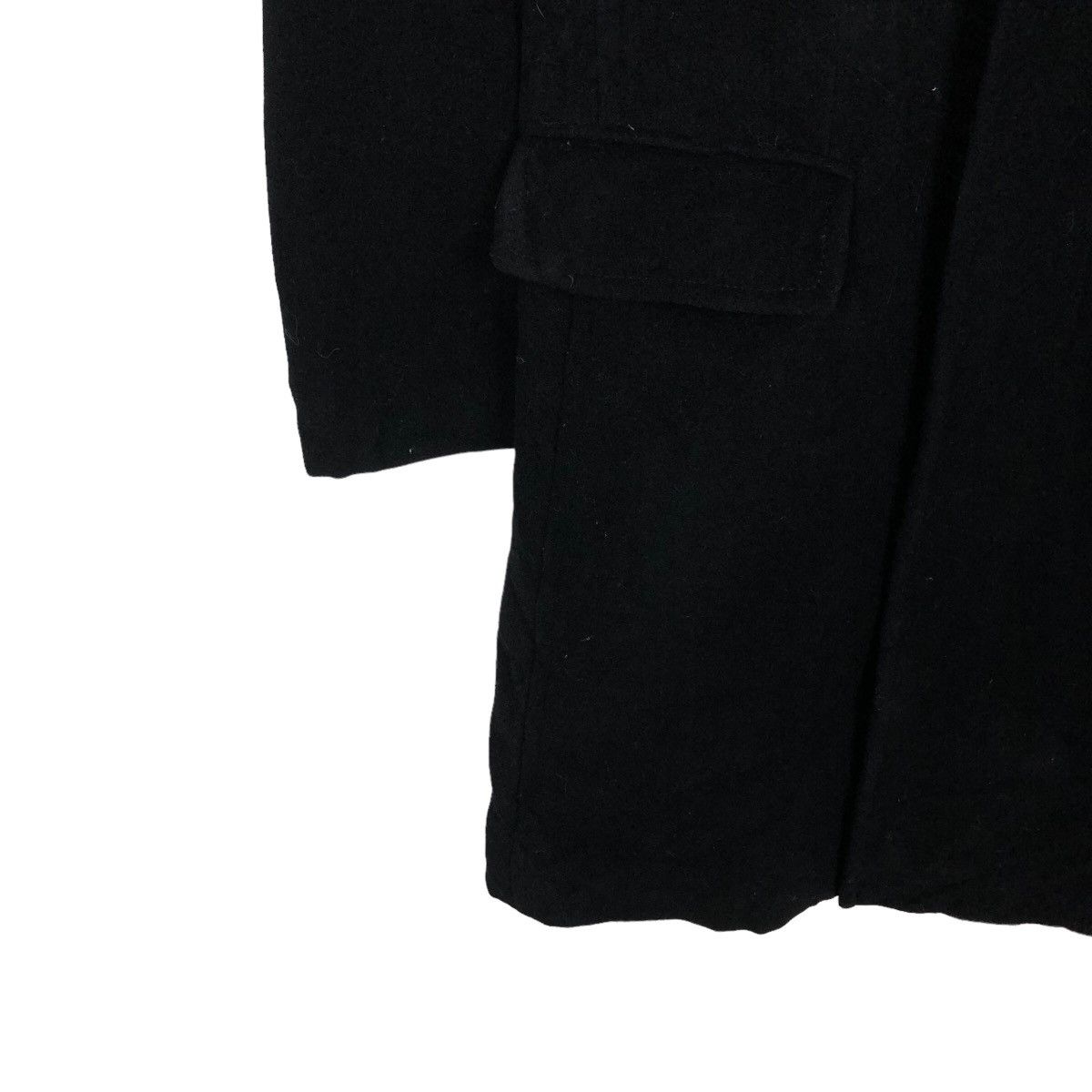 Comme Ca Ism RICH BLACK - HERRINGBONE WOOL DOUBLE BREAST LONG JACKET Size US M / EU 48-50 / 2 - 3 Thumbnail