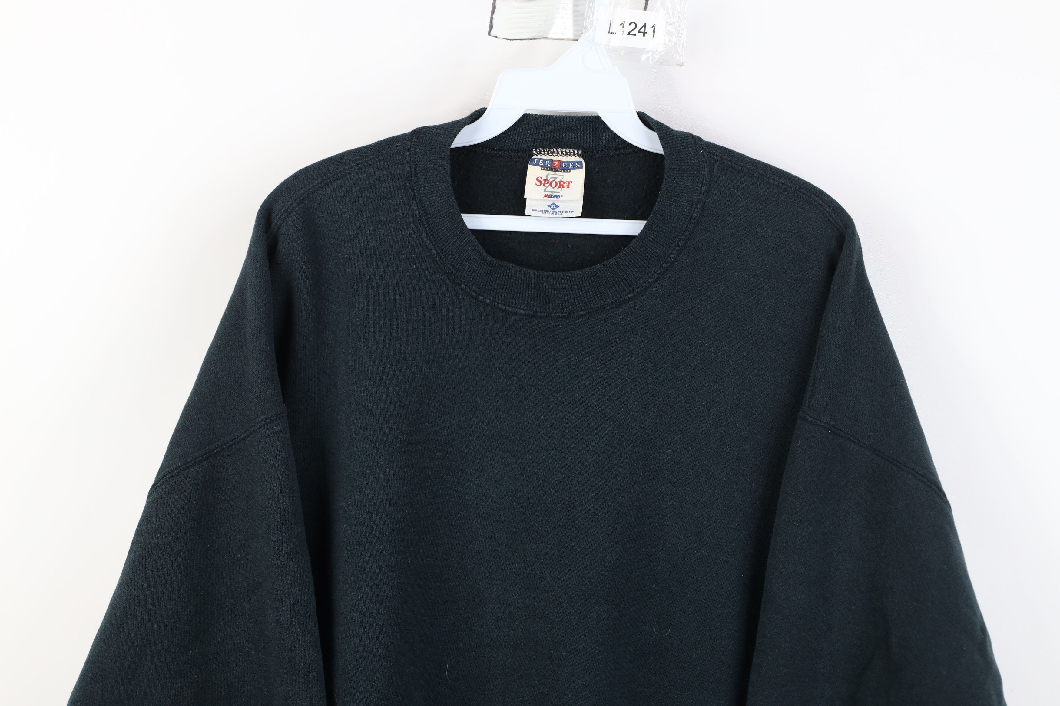 Vintage Vintage 90s Streetwear Heavy Crewneck Sweatshirt Black USA Size US XL / EU 56 / 4 - 2 Thumbnail