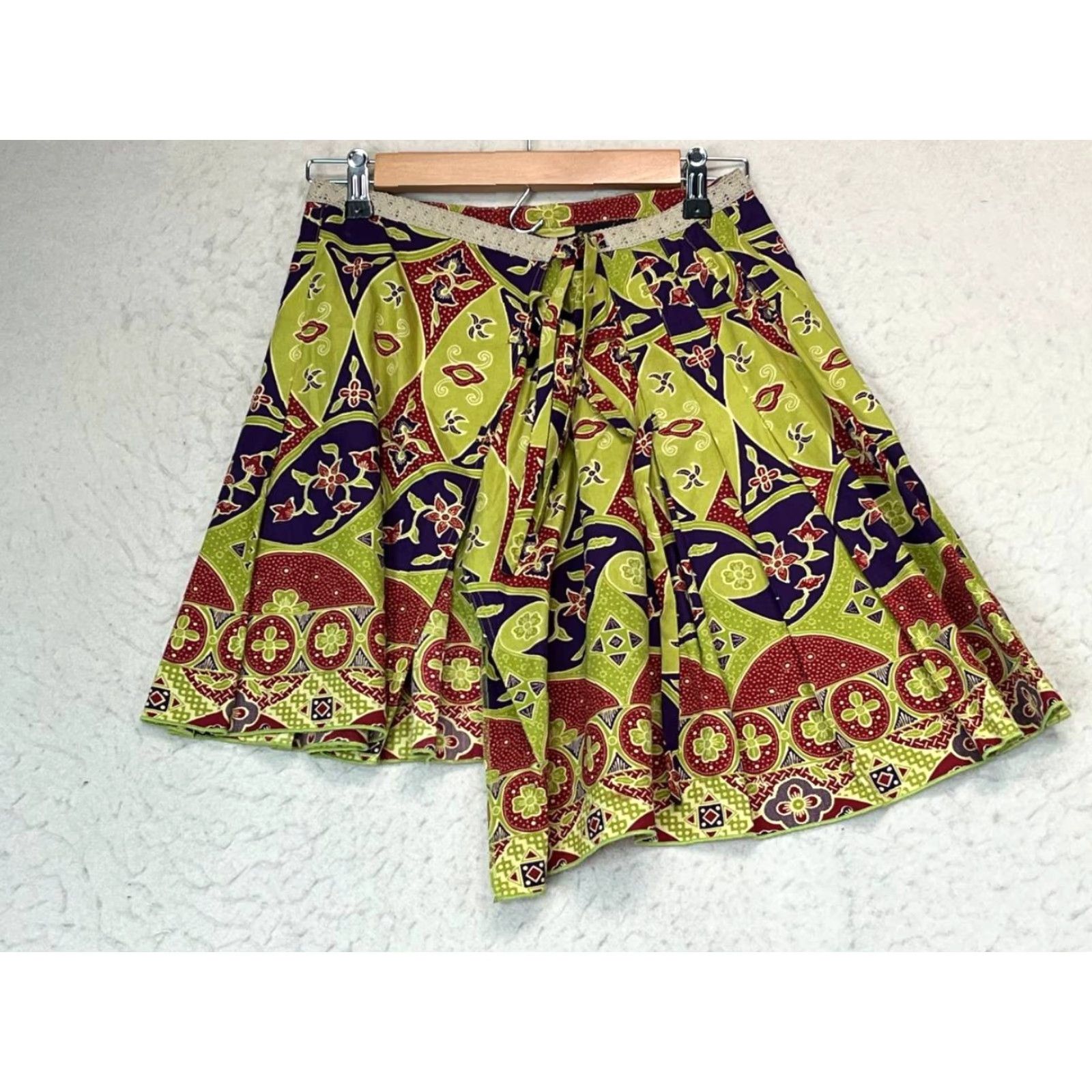 Anthropologie Anthropologie Skirt Women Mini Short Asymmetric Wrap Multicolor 0 Multicolor Floral Party/Cocktail Viscose Layered Size 25" / US 0 / IT 36 - 2 Thumbnail