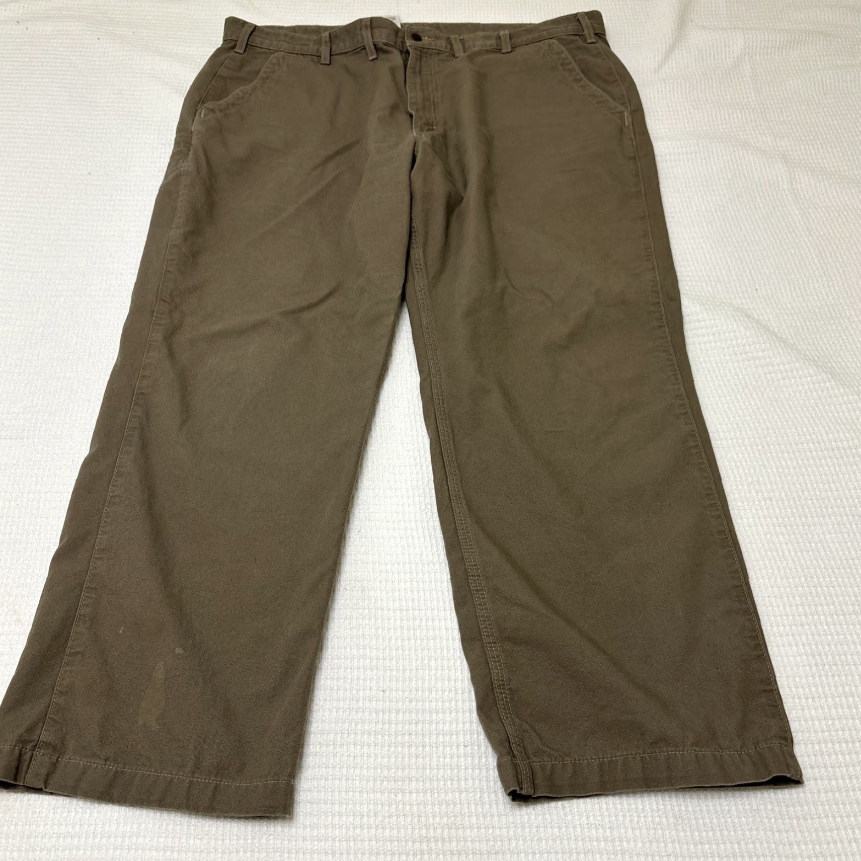 Carhartt Carhartt Pants Mens 44x30 Brown Khaki Canvas Relaxed Workwear 5-Pocket Logo B299-MUS Mens Pants Brown Khaki Canvas Relaxed Straight 44x30 Size US 44 / EU 60 - 6 Thumbnail
