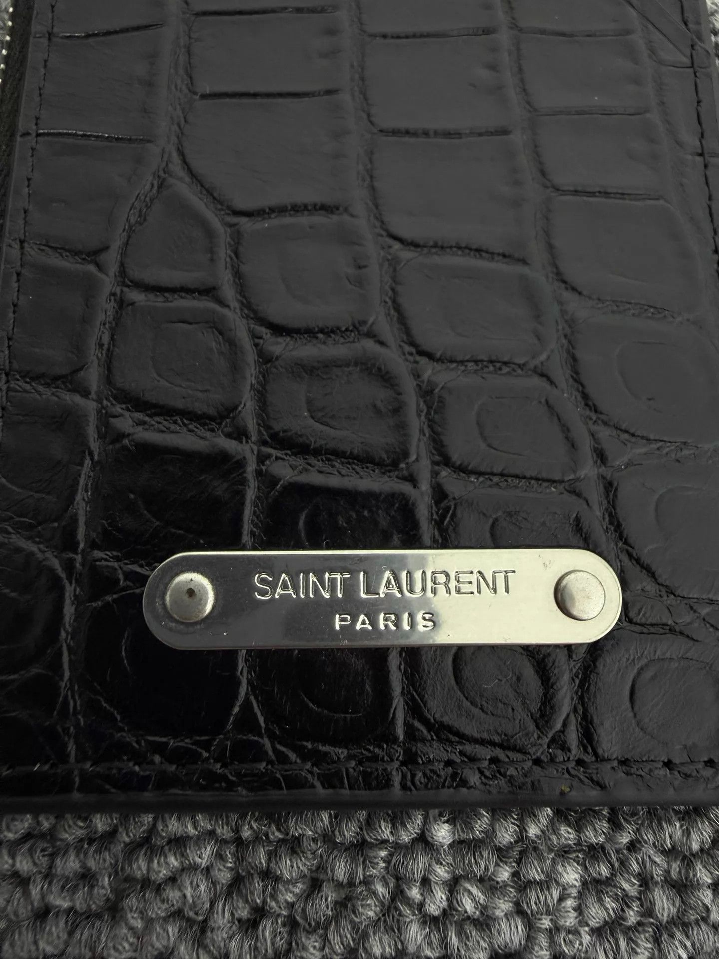 Saint Laurent Paris Saint Laurent SLP 18ss Black Croc Lanyard Cardholder Size ONE SIZE - 3 Thumbnail