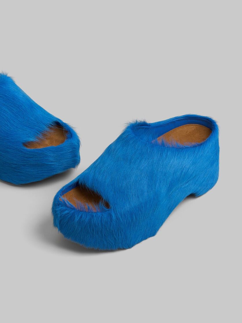 Marni o1w1db11125 Long Hair Chunky Clog Slide Sandals in Blue Size US 7 / IT 37 - 5 Thumbnail