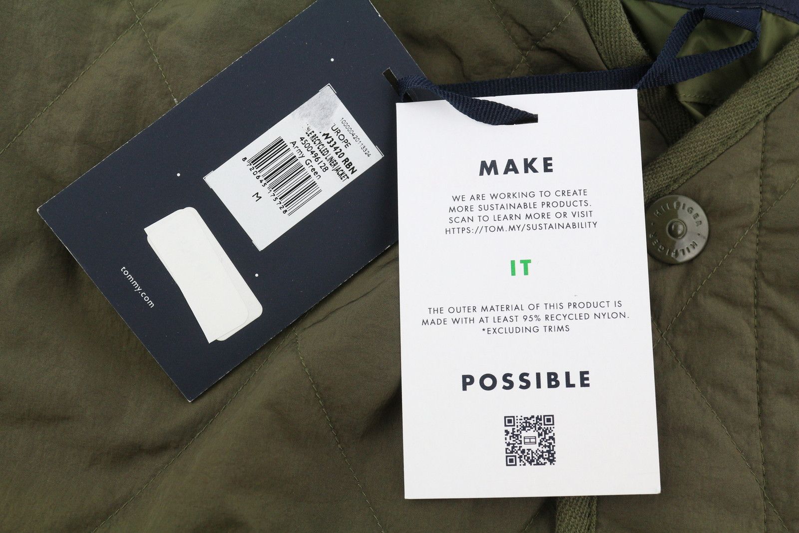 Tommy Hilfiger PACKABLE RECYCLED LINER M Khaki Green Padded Jacket 85621 Size US M / EU 48-50 / 2 - 11 Thumbnail
