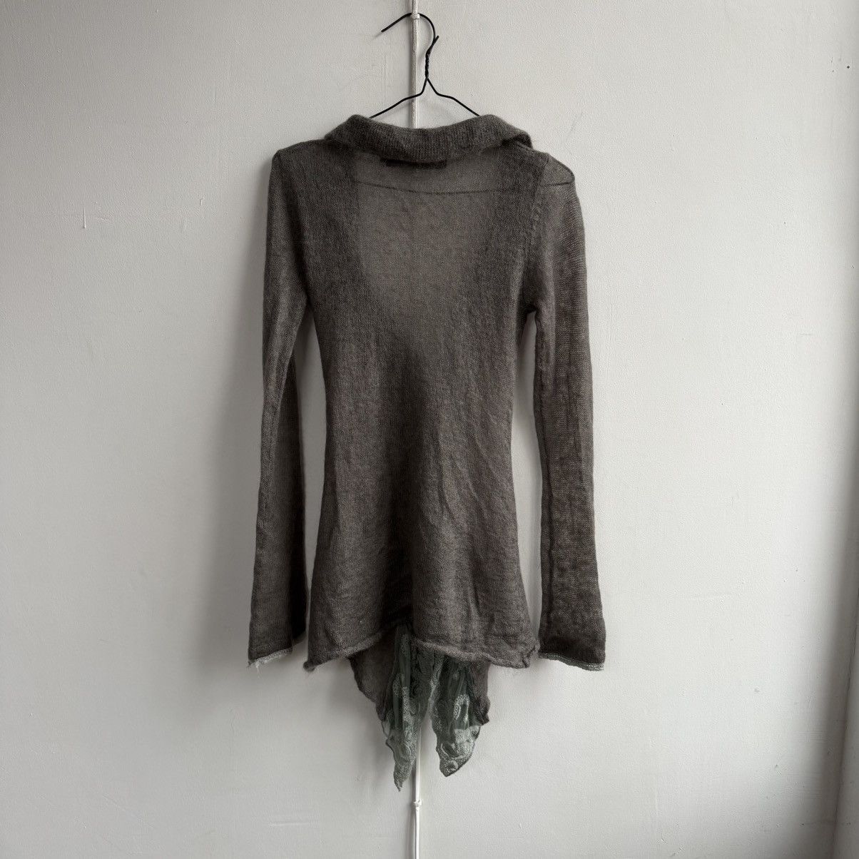 Japanese Brand IAM Mohair Grey Paisley Cardigan Size S / US 4 / IT 40 - 7 Thumbnail