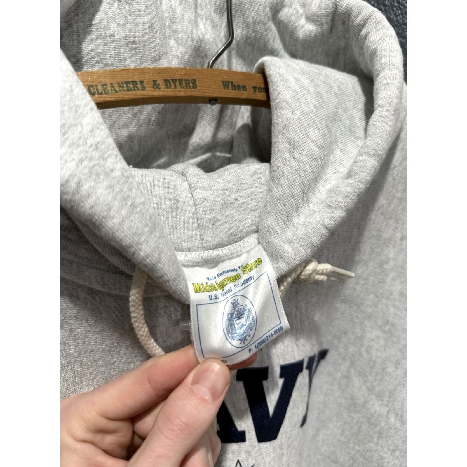 Vintage VINTAGE US Navy Hoodie Gray Cotton Reverse Weave 90s Pullover Small Men Size US S / EU 44-46 / 1 - 2 Thumbnail