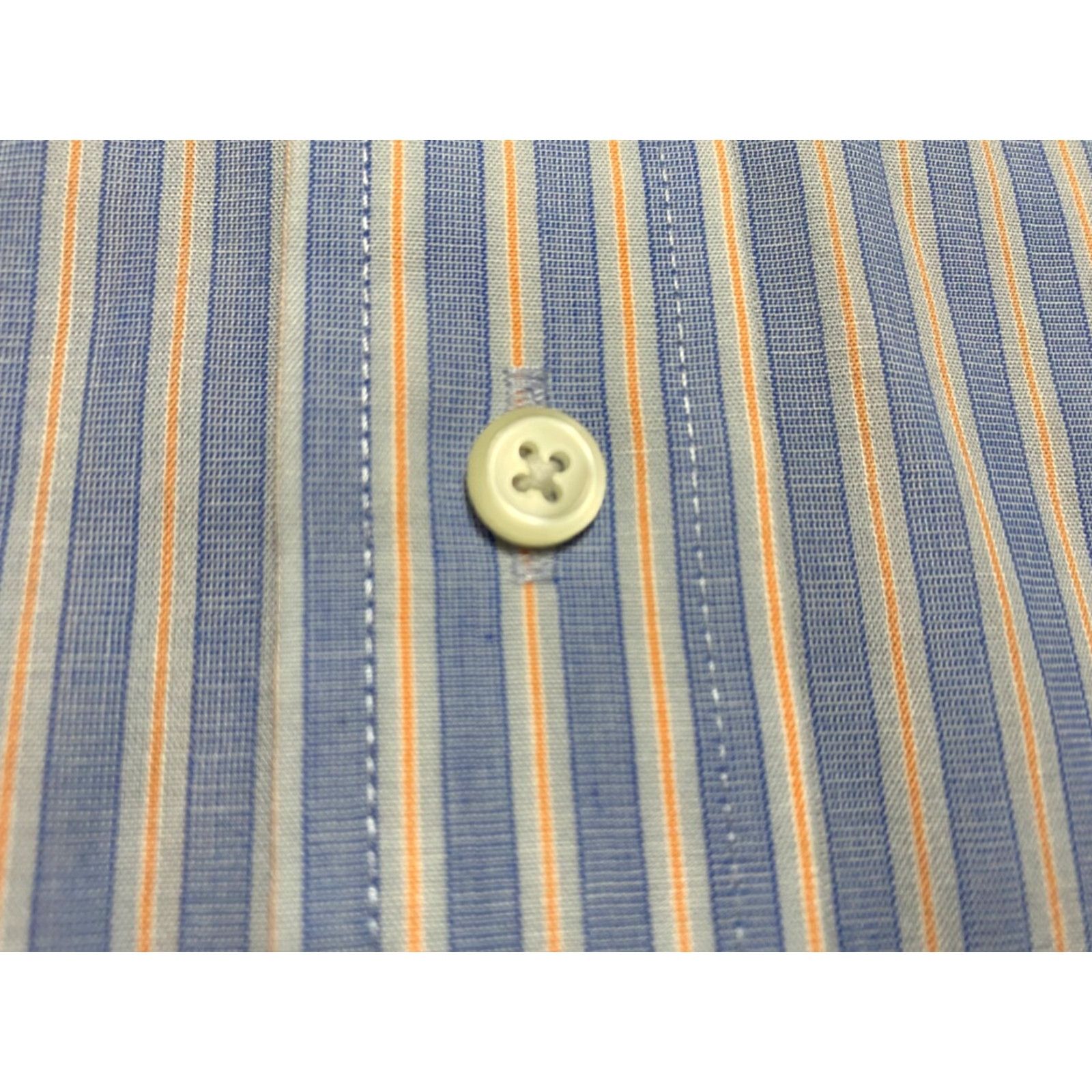 Stafford Stafford Shirt Blue Striped Long Sleeve Button-Front 16 Mens Adult 2010s? Size US L / EU 52-54 / 3 - 4 Thumbnail