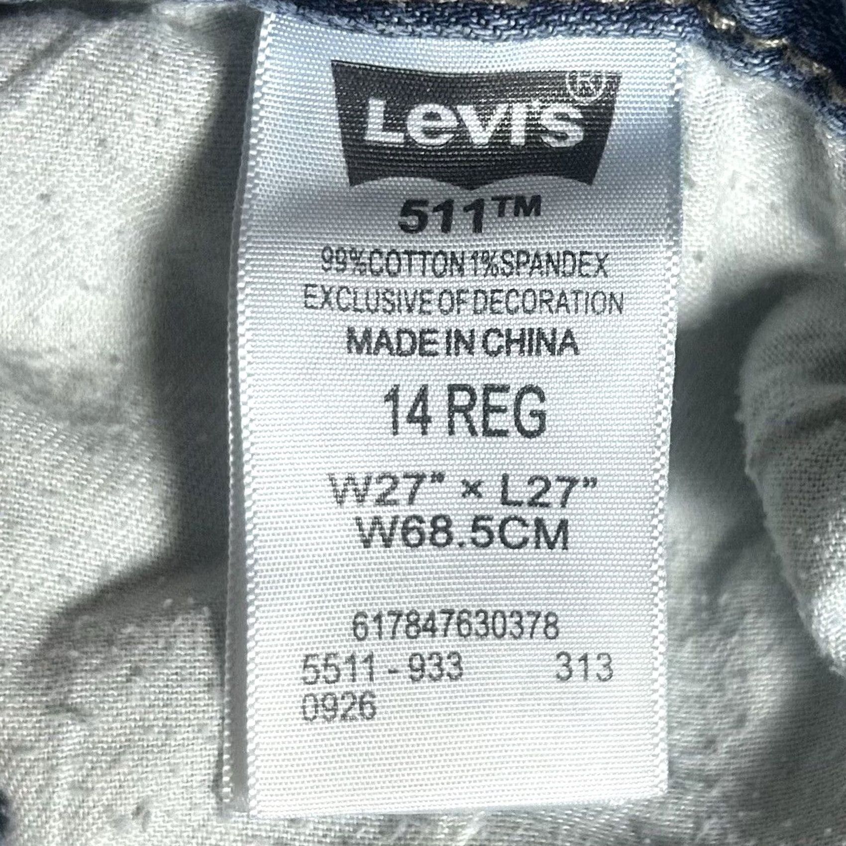 Levi's Levi's 511 Slim Straight Leg Jeans Women's Size 14 Reg Blue Denim 27 x 27 Jeans 14 Women Size 36" / US 14 / IT 50 - 6 Thumbnail
