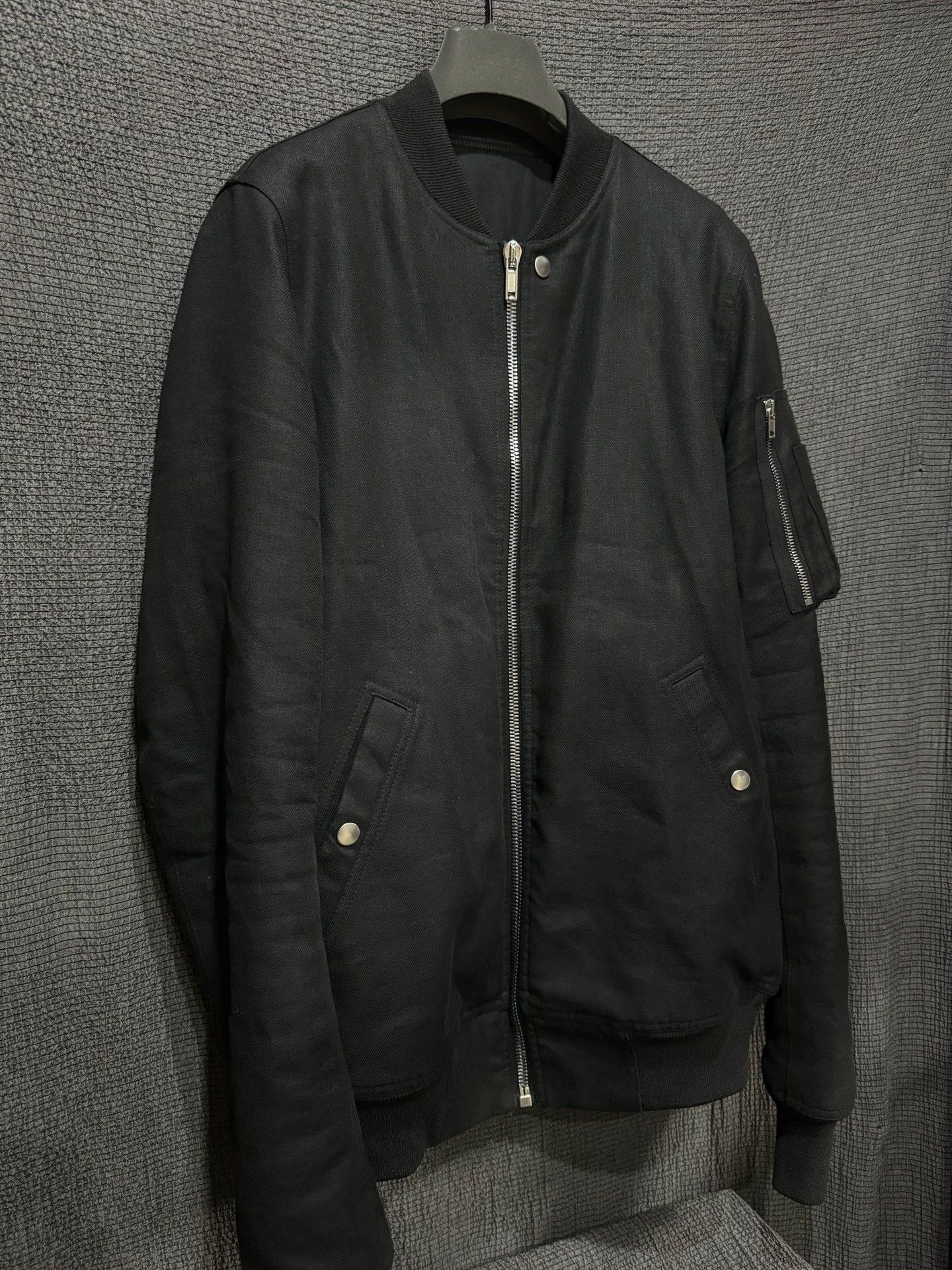 Rick Owens Rick Owens Main Line Wool-Linen Blend MA-1 Bomber Jacket Size US L / EU 52-54 / 3 - 3 Thumbnail