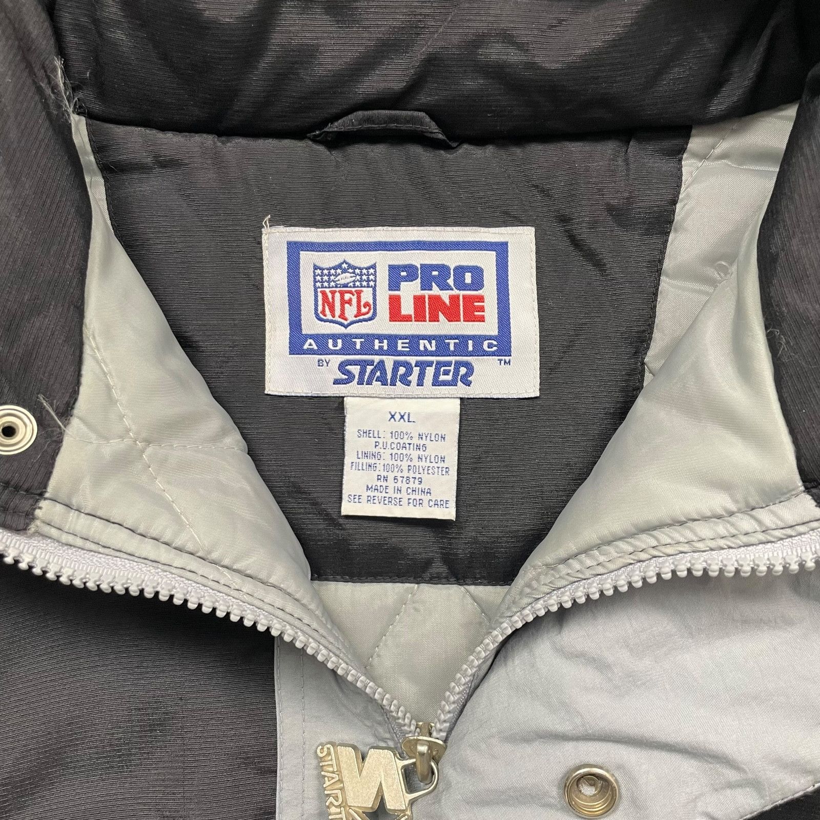 NFL 90s OAKLAND RAIDERS STARTER PULLOVER HOODED PUFFER JACKET Size US XXL / EU 58 / 5 - 6 Thumbnail
