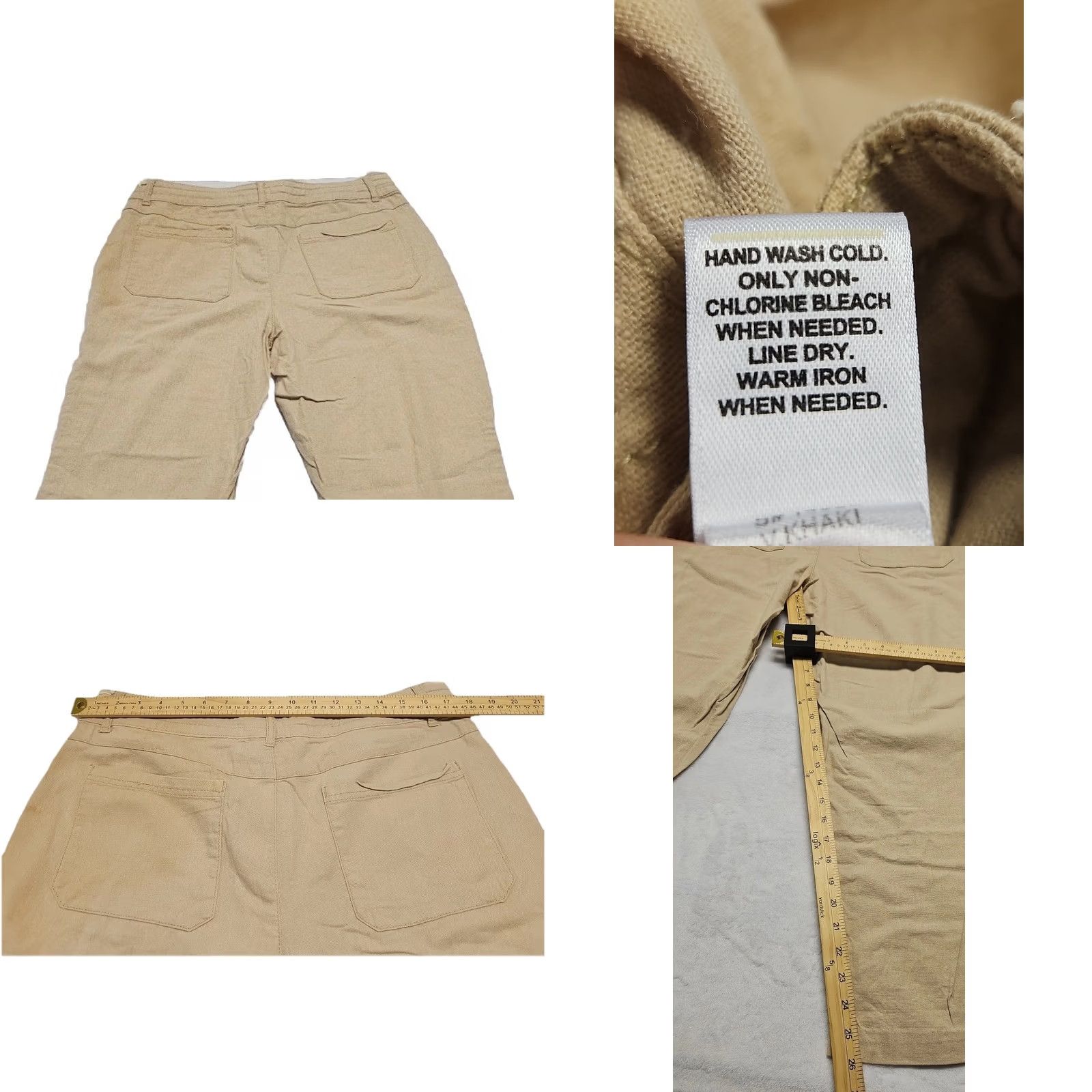 Vintage Cato Linen Blend Wide Leg Pants Women’s 14 Beige Drawstring Coastal Resort Beach Bohemian Lounge Pants Womens Size 36" / US 14 / IT 50 - 8 Thumbnail