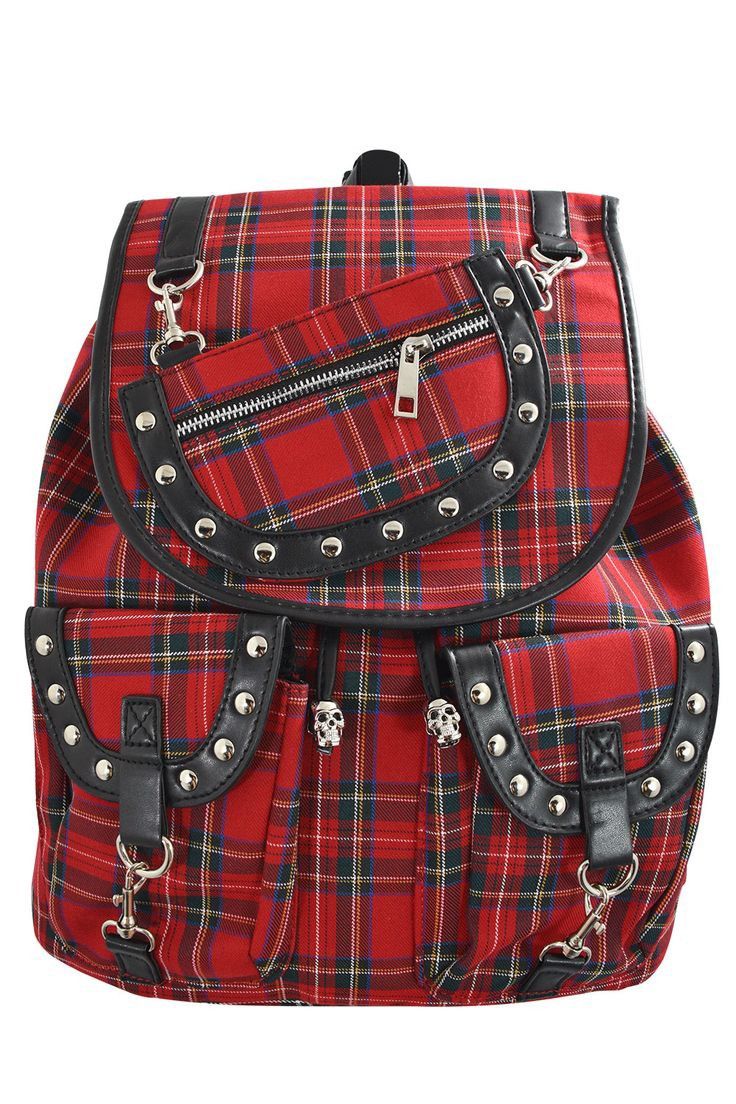 Punk and Yo Banned yami tartan bagpack Size ONE SIZE - 1 Thumbnail