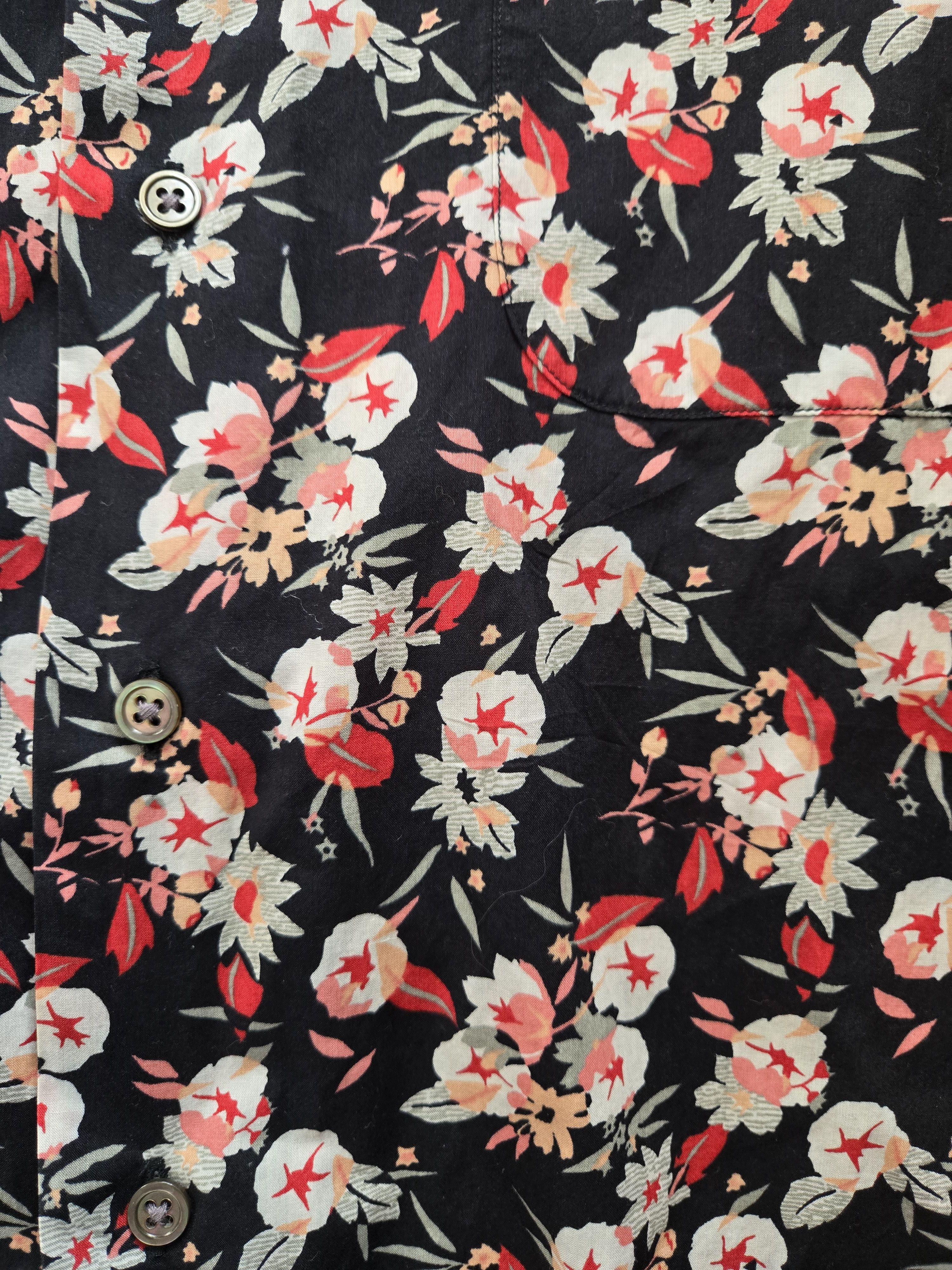 Vintage Vtg Maus & Hoffman L Black Floral Collared Made in USA Size US L / EU 52-54 / 3 - 4 Thumbnail