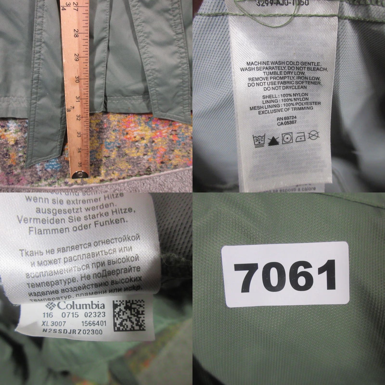 Vintage Columbia Women's Jacket Hooded Windbreaker Parka Zip Pockets Green Nylon Softshell Water Resistant Mid-Length Regular Fit Size M / US 6-8 / IT 42-44 - 9 Thumbnail
