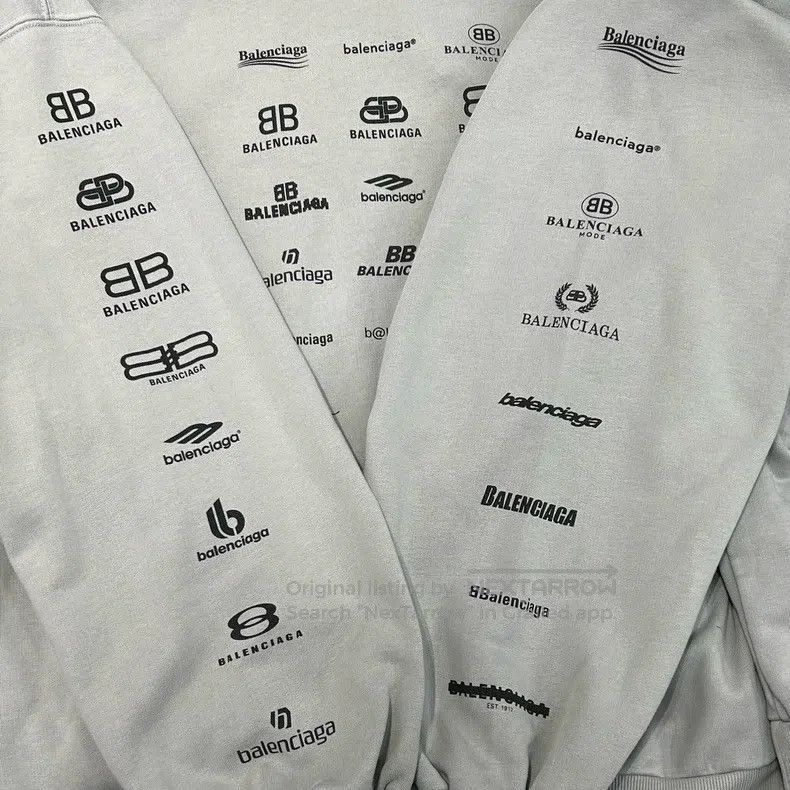 Balenciaga Balenciaga Multielement Printed Logo Destroyed Cement Grey Size US L / EU 52-54 / 3 - 3 Thumbnail