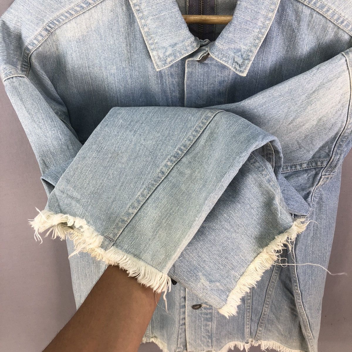 Japan Streetwear Distressed Faded Denim Jacket