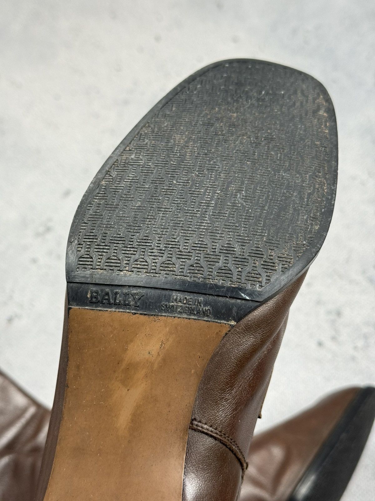 Bally Vintage Bally Brown Leather Knee High Boots Square Toe 70s Size US 6 / IT 36 - 5 Thumbnail